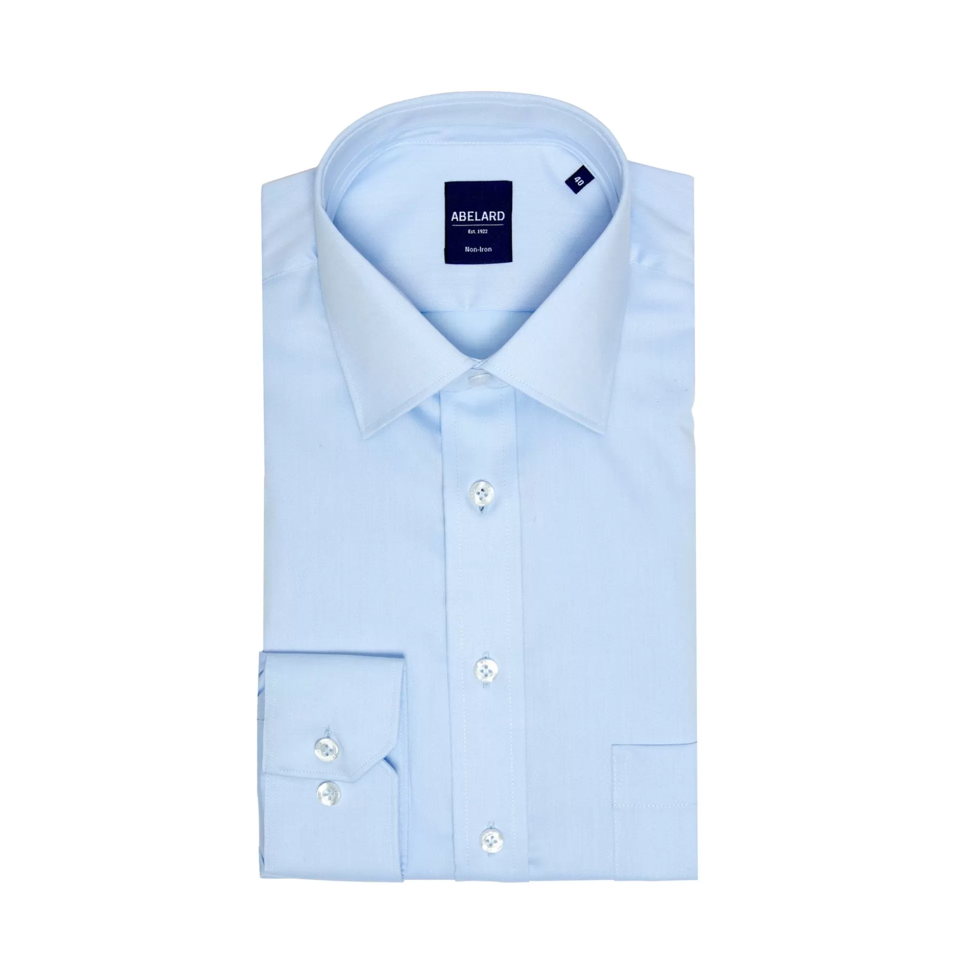 Shop Henry Bucks ABELARD Super Non-Iron Cotton Twill Shirt SKY SC-CLASSIC FIT
