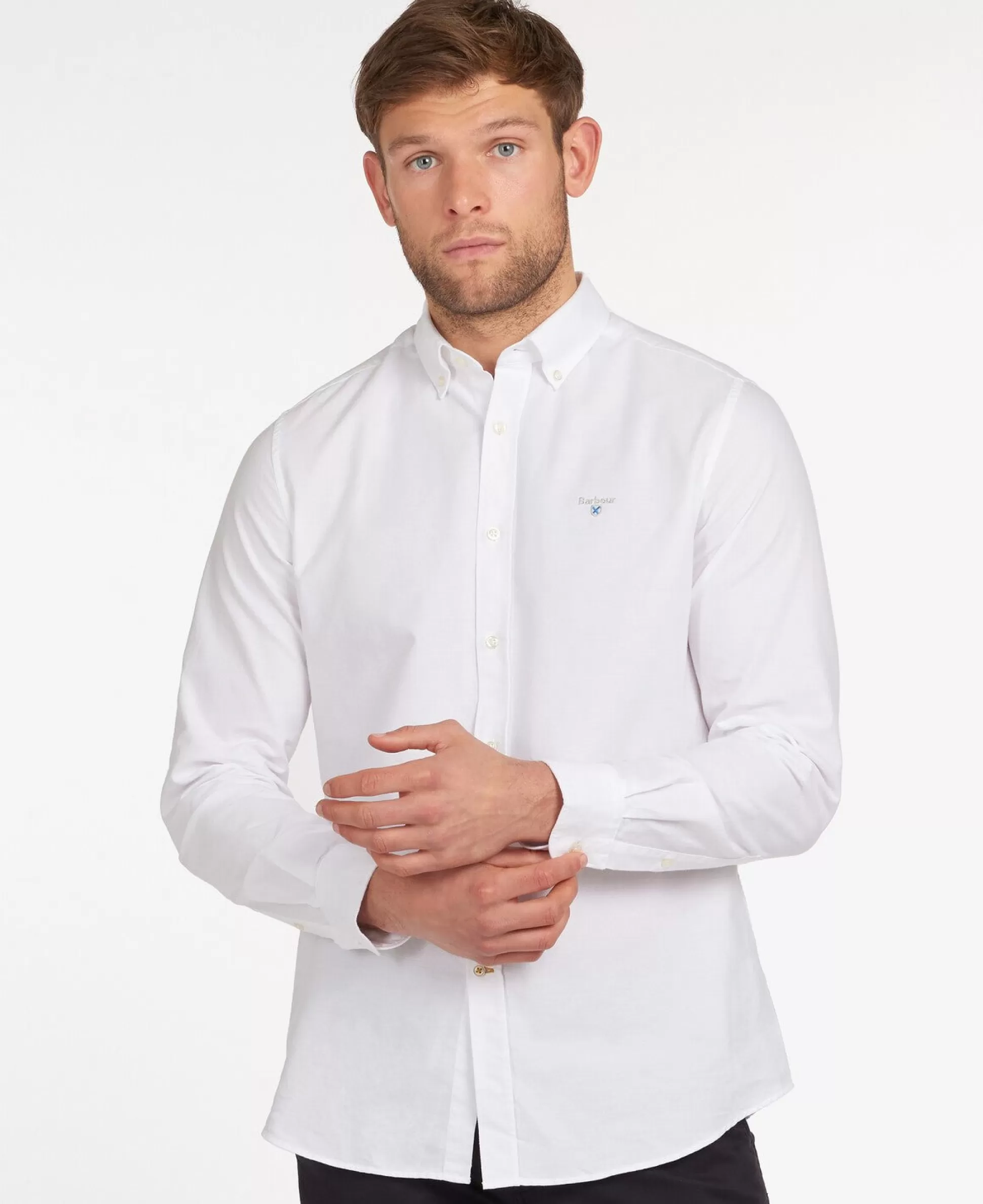 Clearance Henry Bucks BARBOUR Oxford Tailored Shirt WHITE