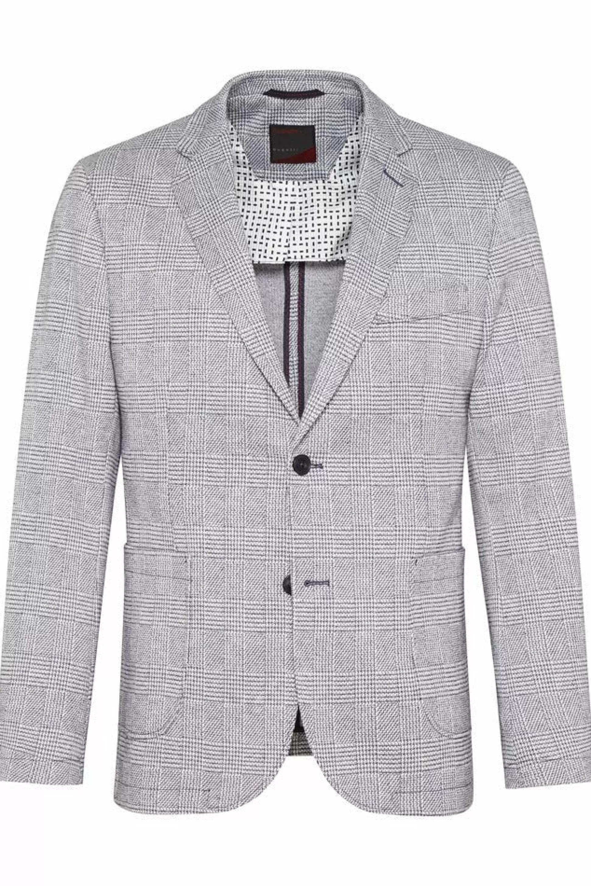 Cheap Henry Bucks BUGATTI 2 Button Blazer In Chequered GREY