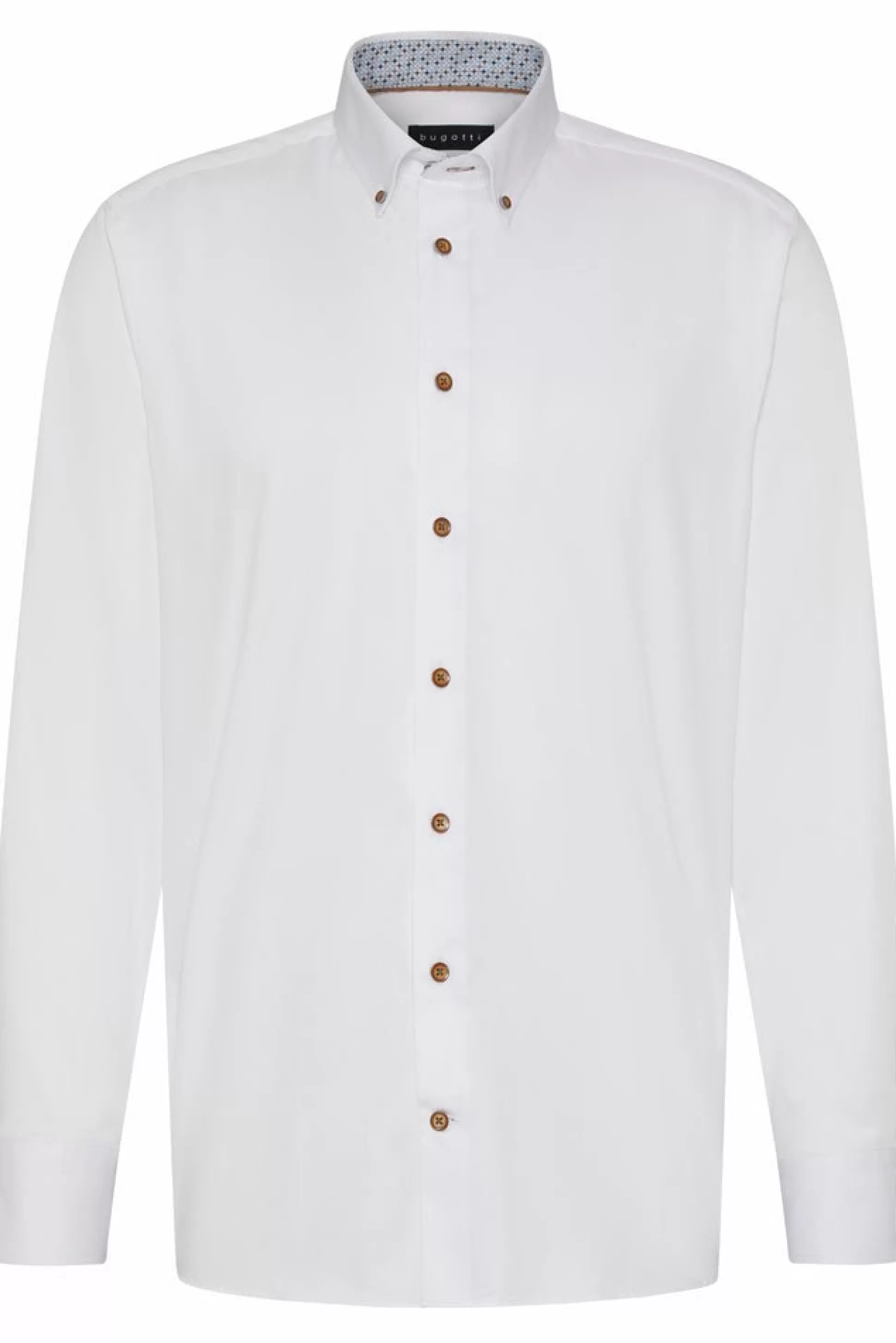 Clearance Henry Bucks BUGATTI Button Down Long Sleeve Shirt WHITE