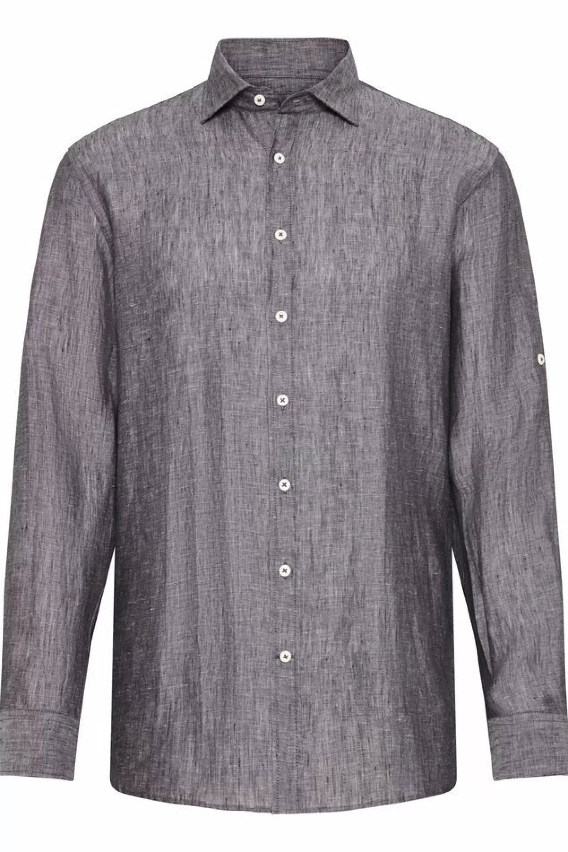 Best Sale Henry Bucks BUGATTI Linen Casual Shirt CHARCOAL