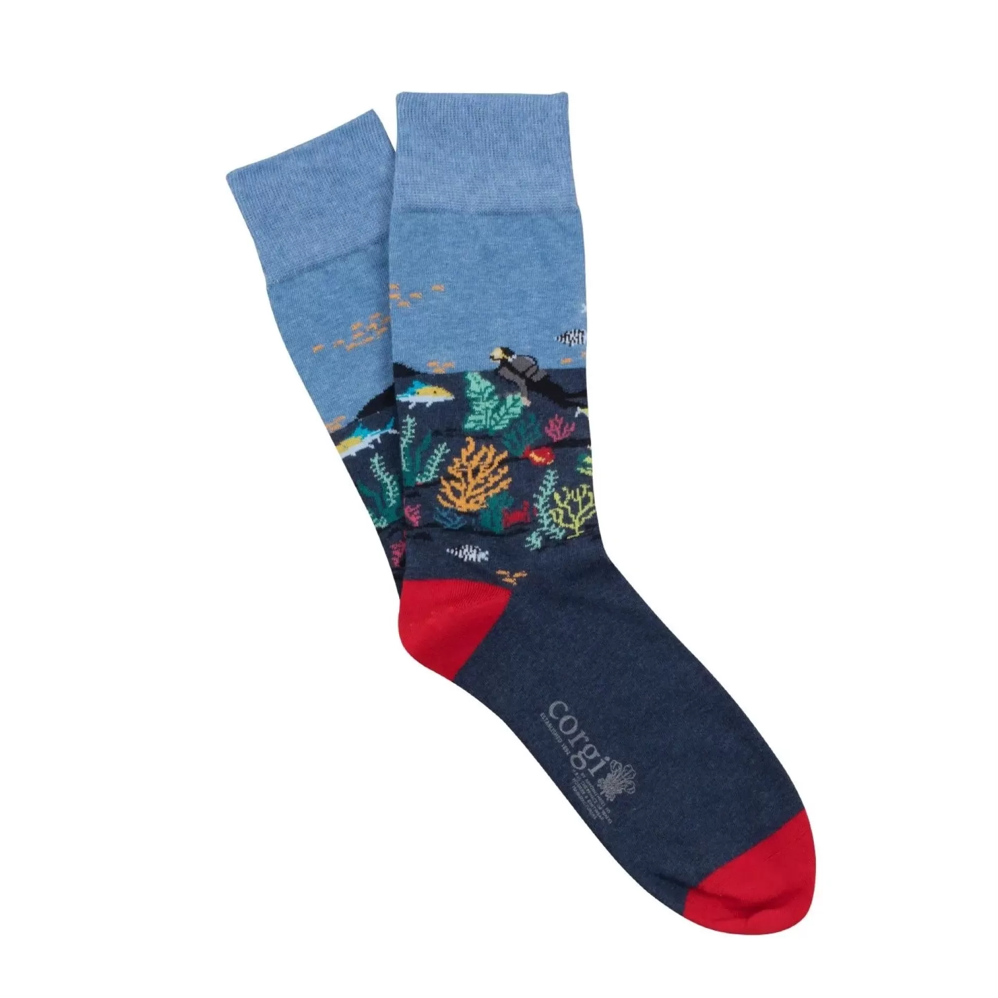 Flash Sale Henry Bucks CORGI Deep Sea Diving Cotton Socks BLUE