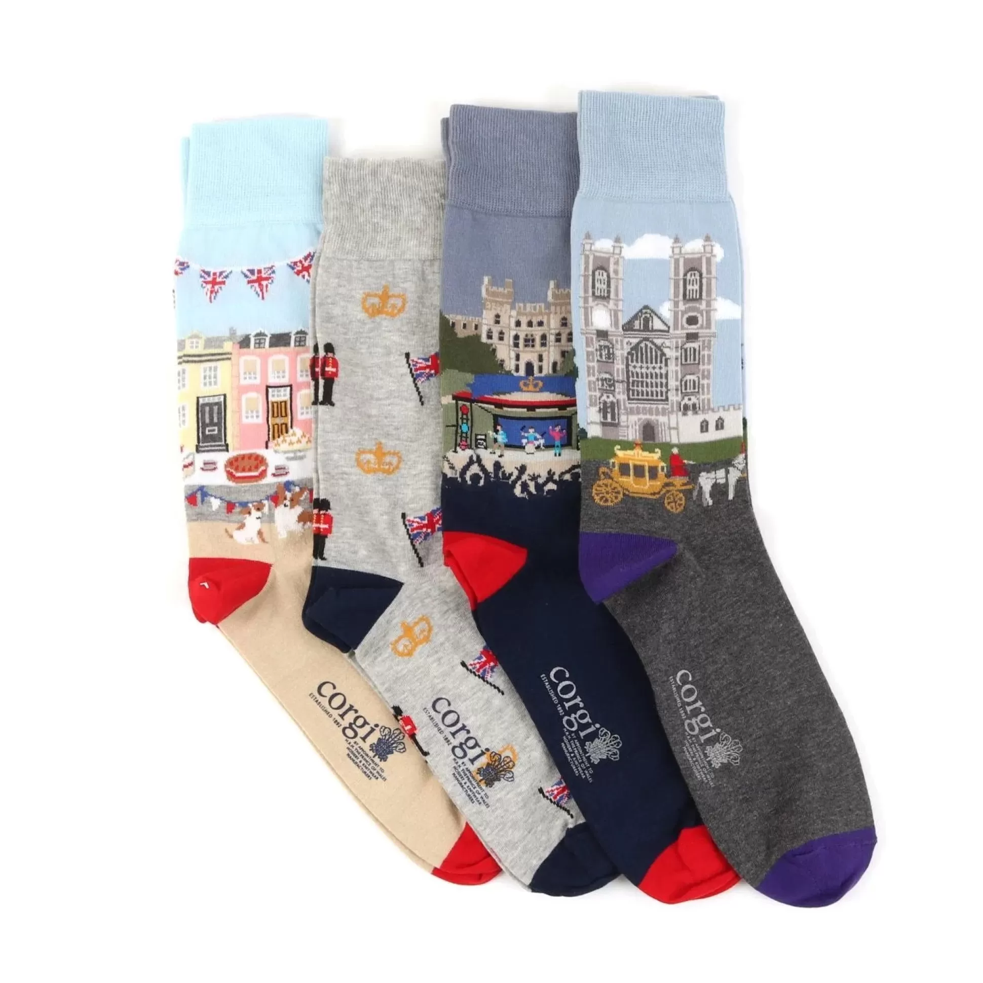 Cheap Henry Bucks CORGI King Coronation Sock Set MULTI