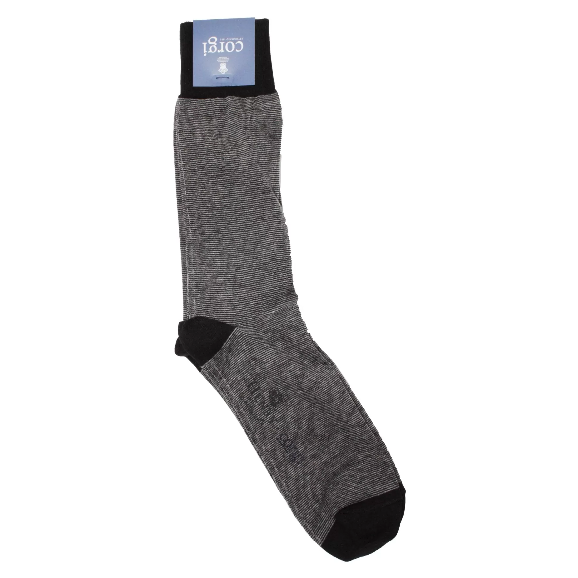 New Henry Bucks CORGI Light Weight Cotton Business Socks BLACK/GREY