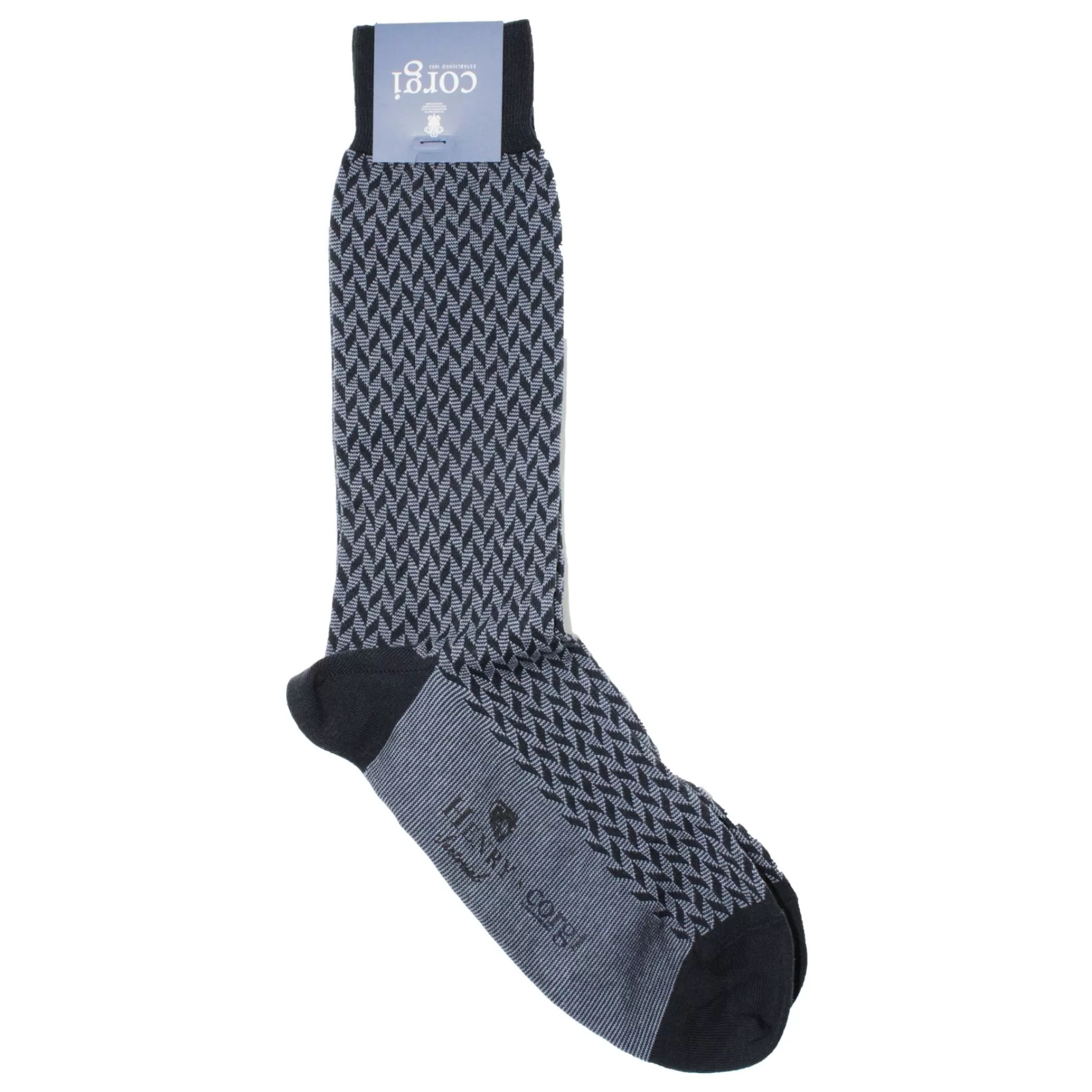 Online Henry Bucks CORGI Light Weight Cotton Herring Socks NAVY