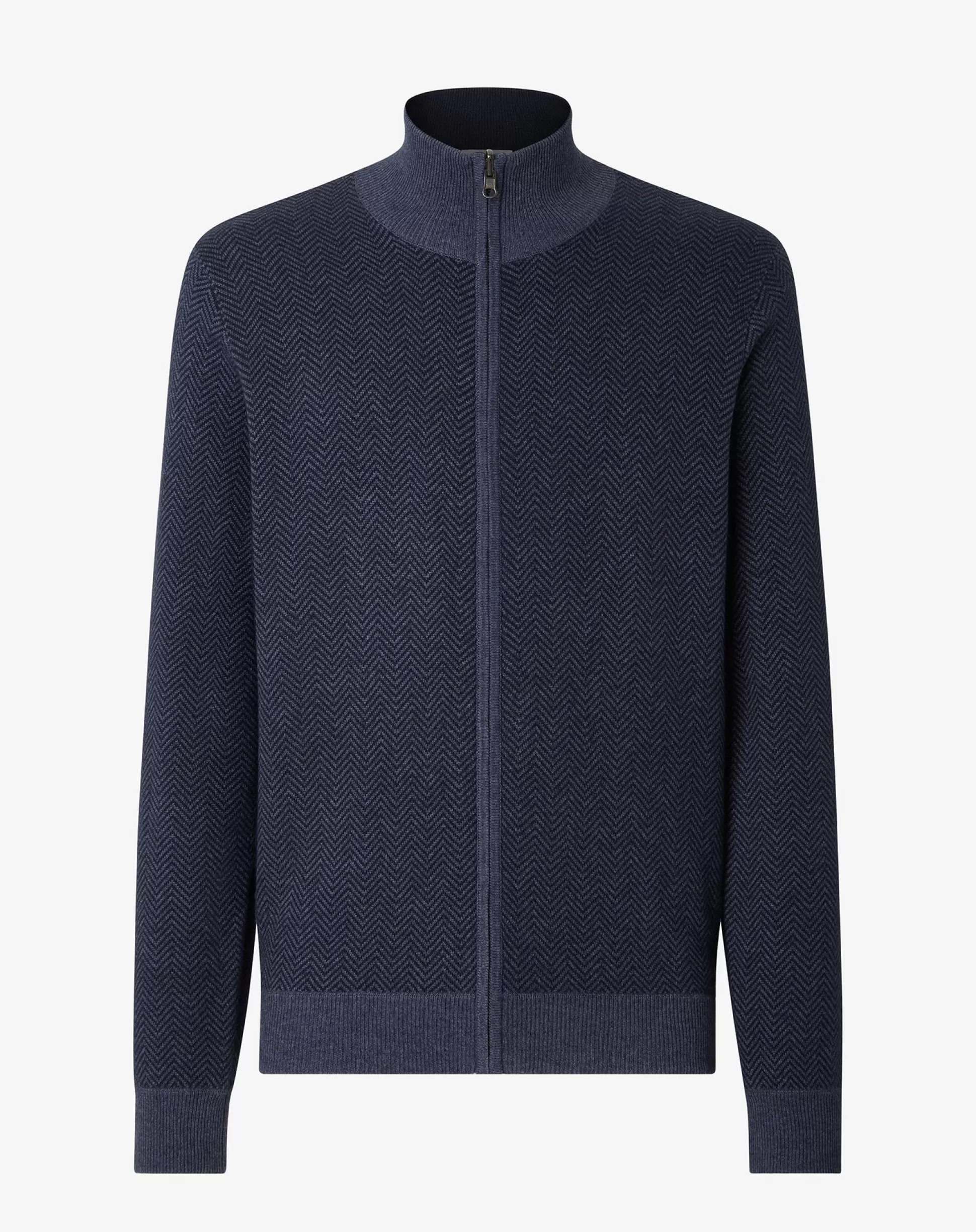 Best Sale Henry Bucks CORNELIANI Cashmere Silk Zip Knit NAVY BLUE