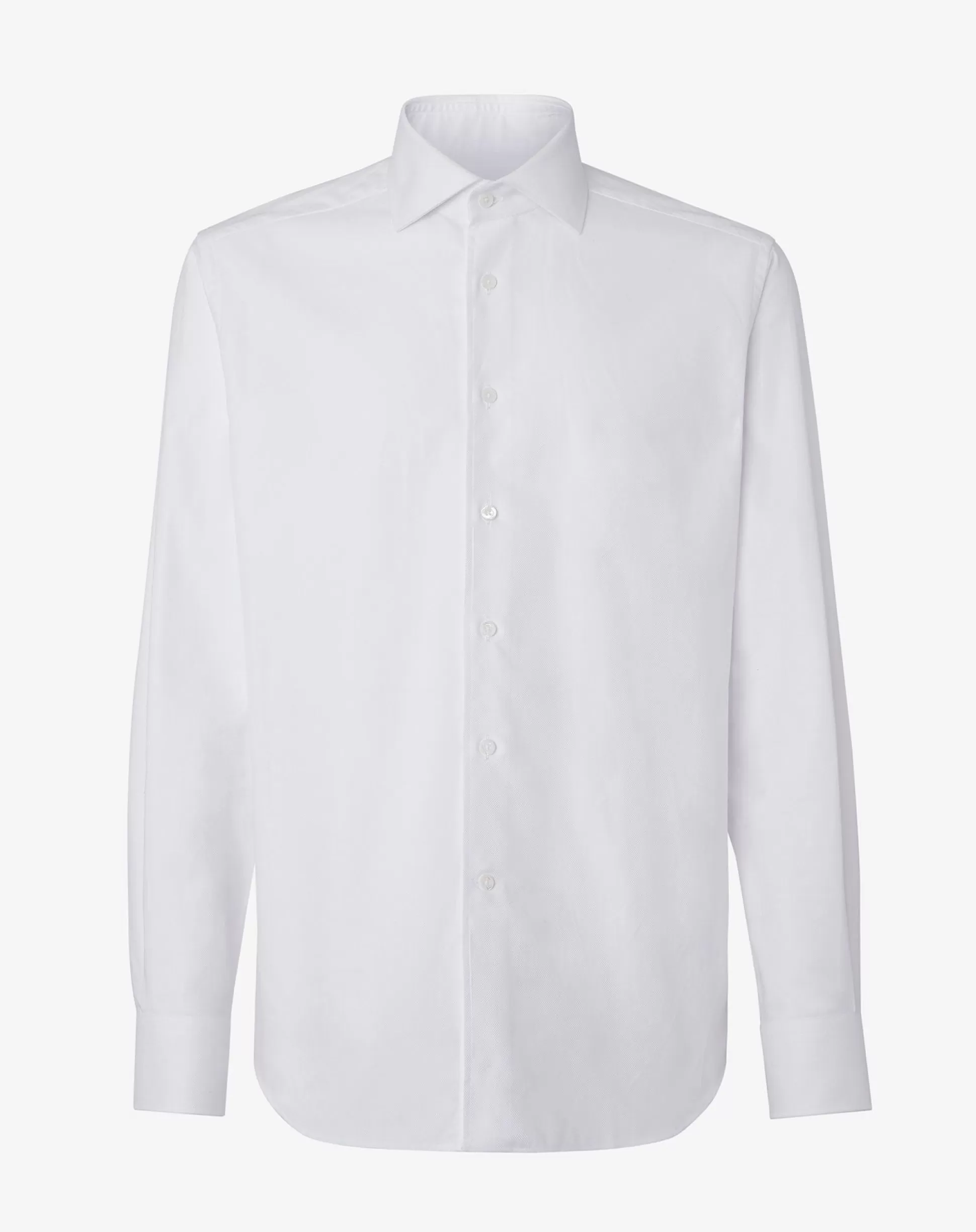 Shop Henry Bucks CORNELIANI Cotton Oxford Long Sleeve Shirt WHITE