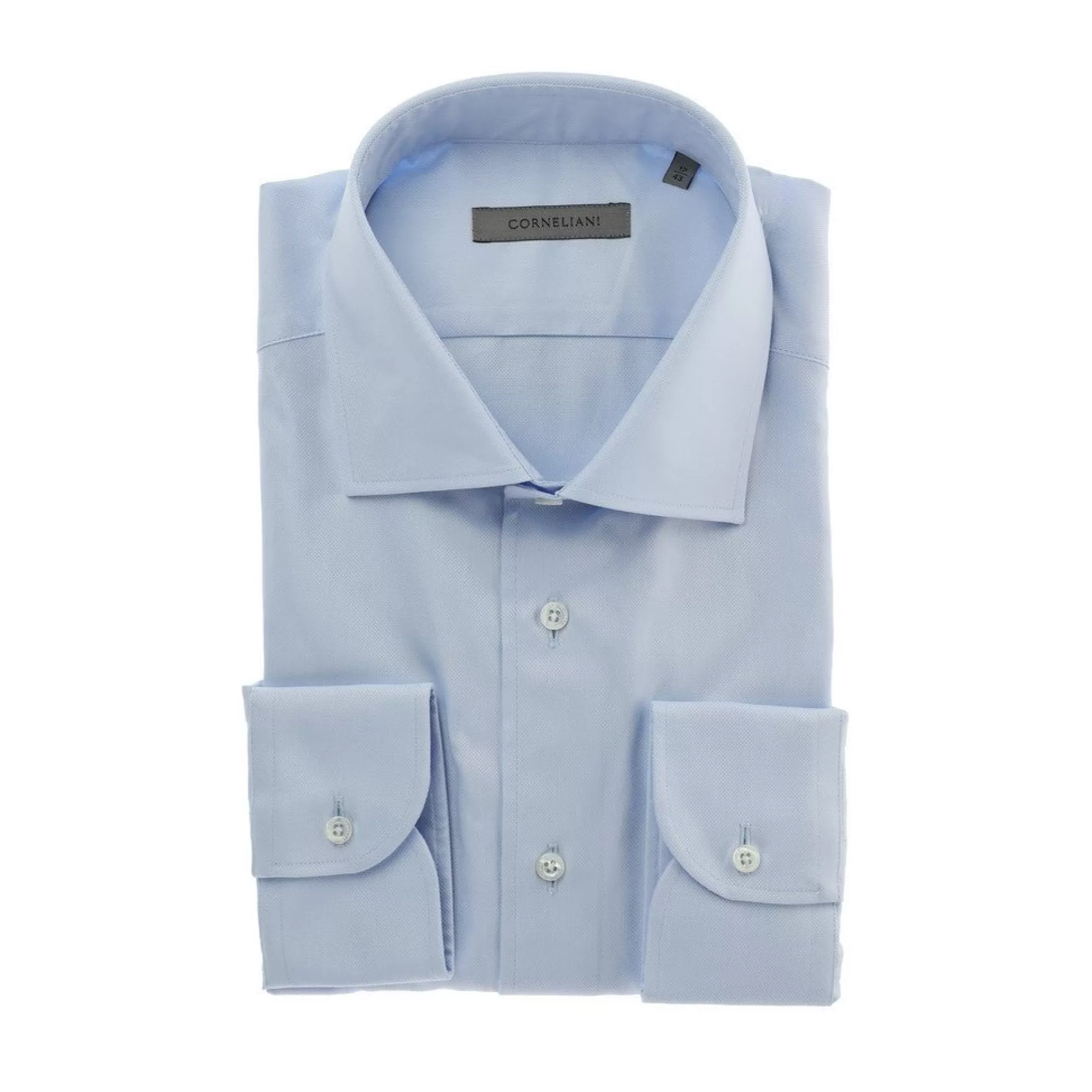 Outlet Henry Bucks CORNELIANI Oxford Single Cuff Tailored Fit Cotton Shirt BLUE BLUE SC-TAILORED FIT