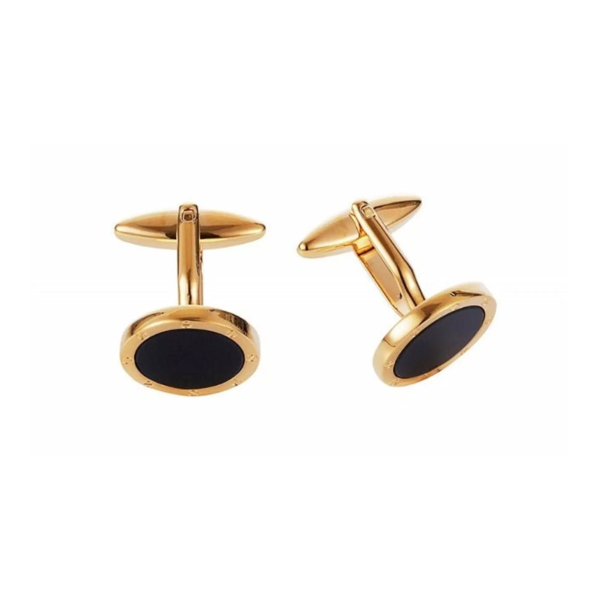Outlet Henry Bucks Cudworth Gold Plated Screws/Onyx Cufflinks -