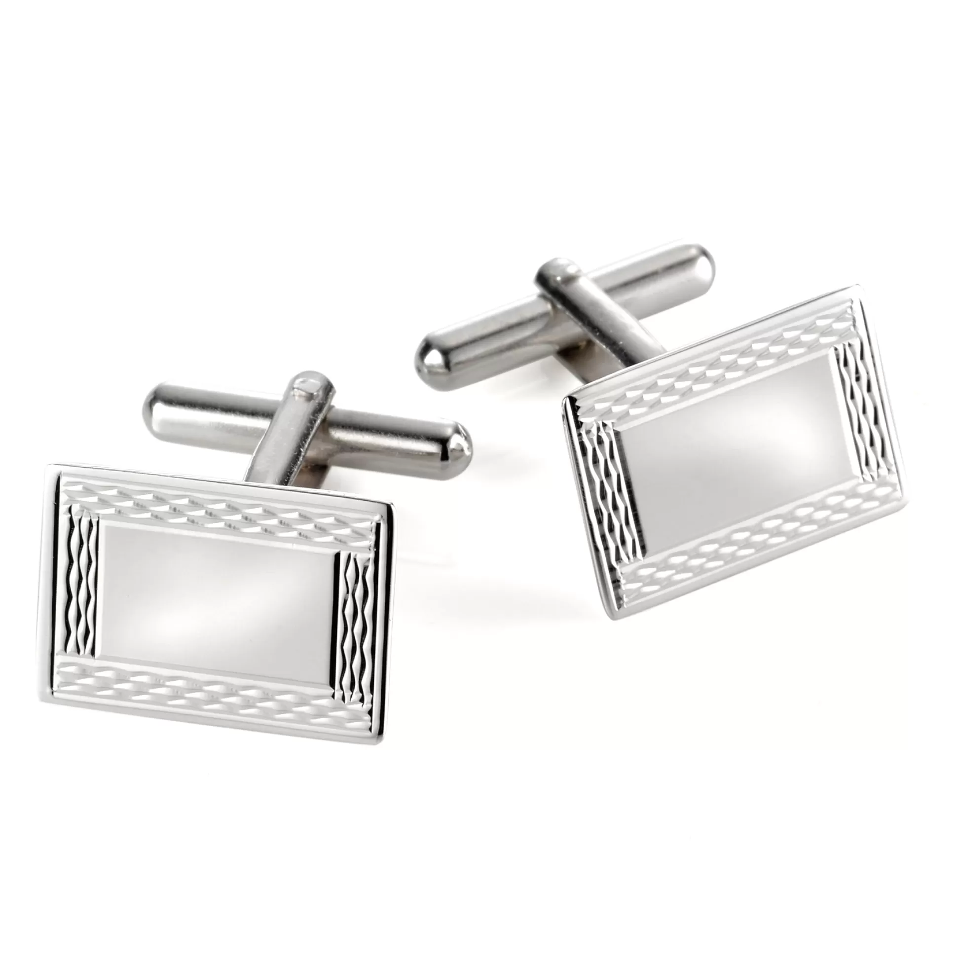 Hot Henry Bucks Cudworth Sterling Silver Rectangle Cufflinks -