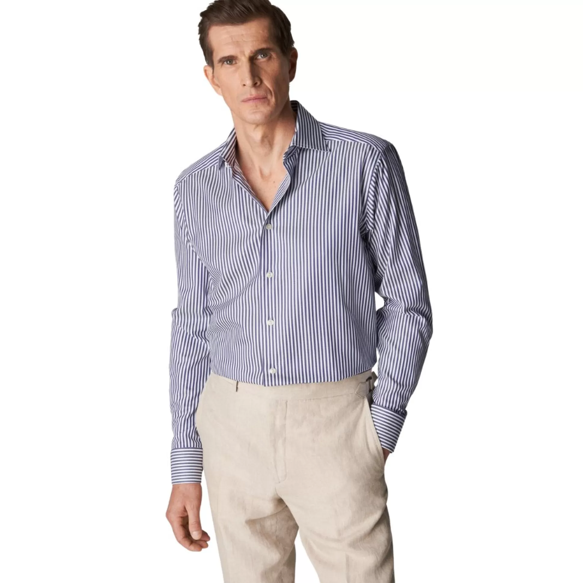 Cheap Henry Bucks ETON Bengal Stripe Royal Twill Shirt Contemporary Fit NAVY NAVY SC-CONTEMPORARY FIT