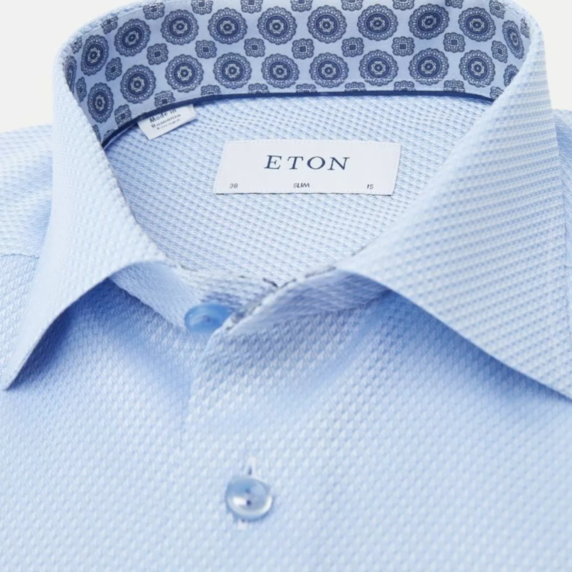 Best Sale Henry Bucks ETON Medallion Effect Long Sleeve Shirt SC Classic Fit LIGHT BLUE LIGHT BLUE SC-CLASSIC FIT