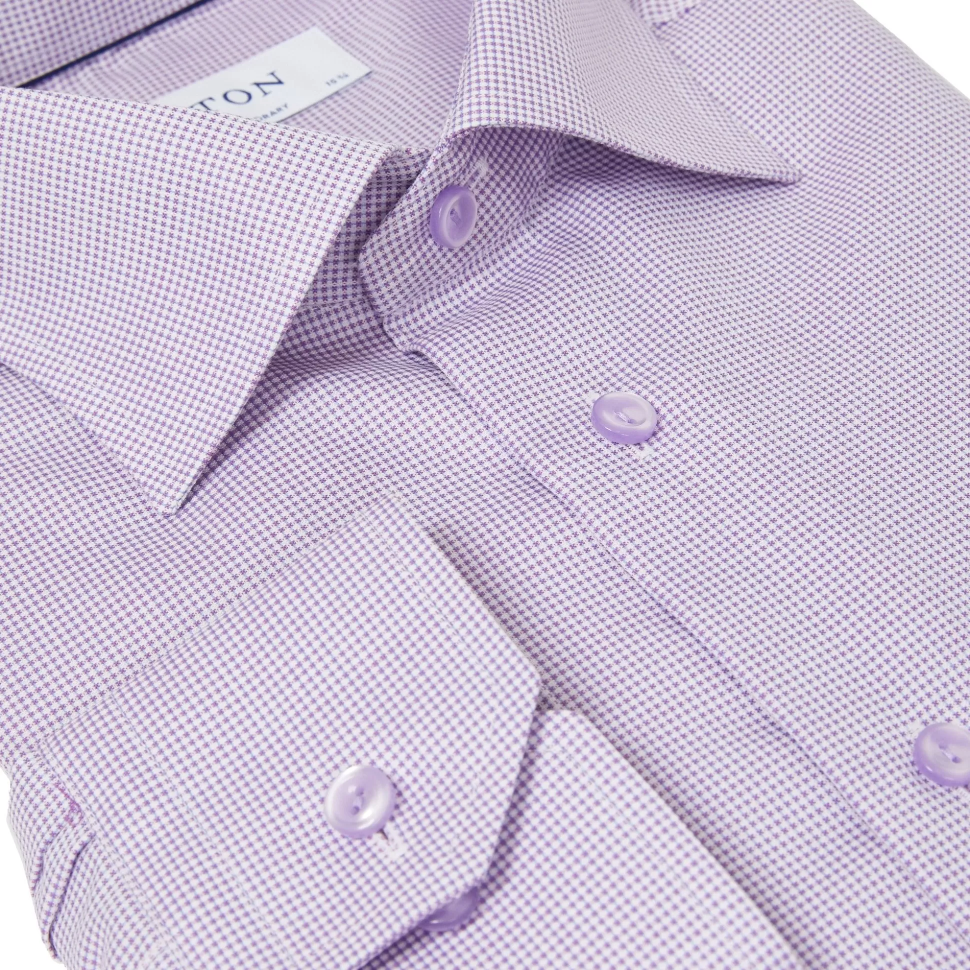 Cheap Henry Bucks ETON Pin Dot Royal Dobby Shirt MID PURPLE
