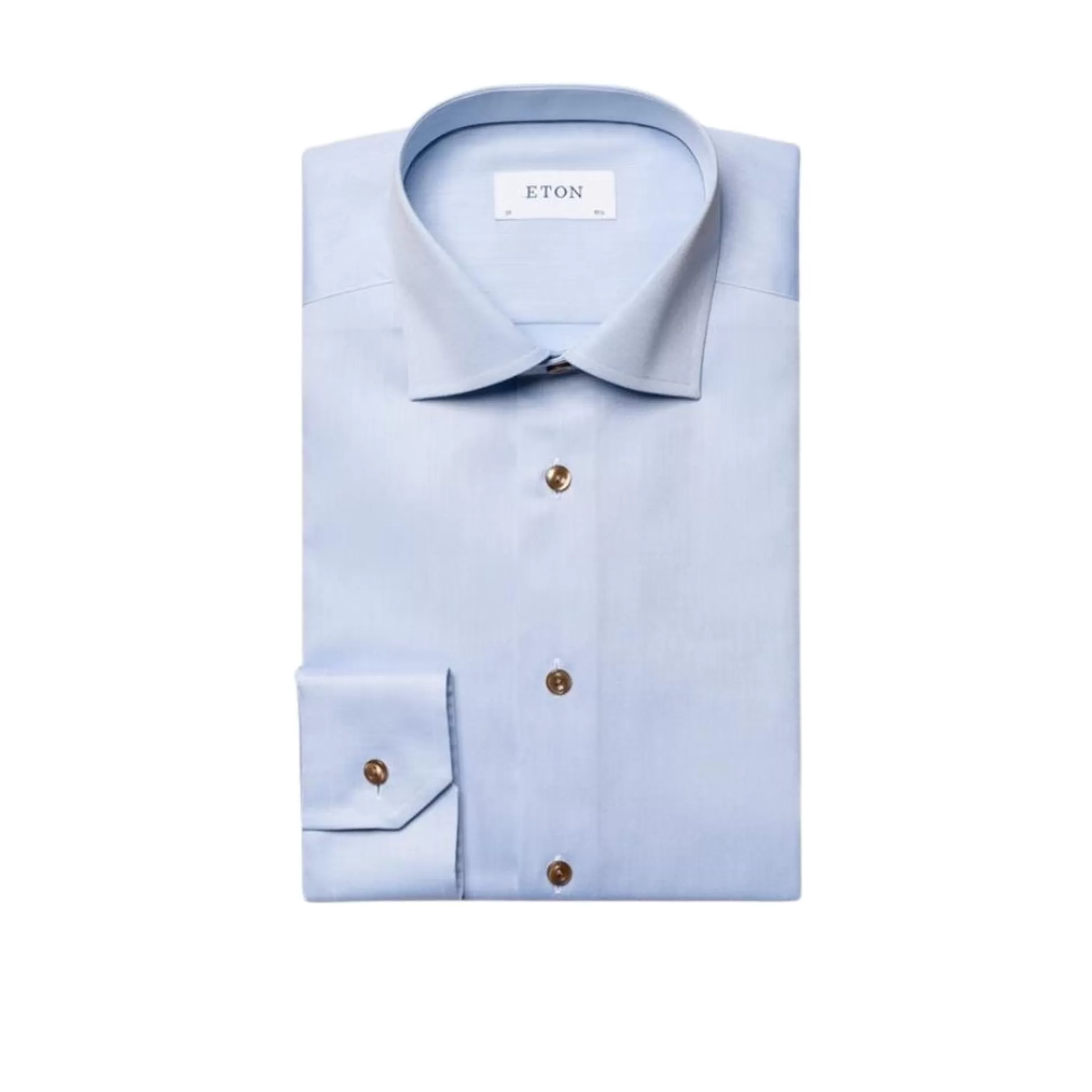 Clearance Henry Bucks ETON Twill Long Sleeve Shirt Single Cuff Classic Fit LIGHT BLUE LIGHT BLUE SC-CLASSIC FIT