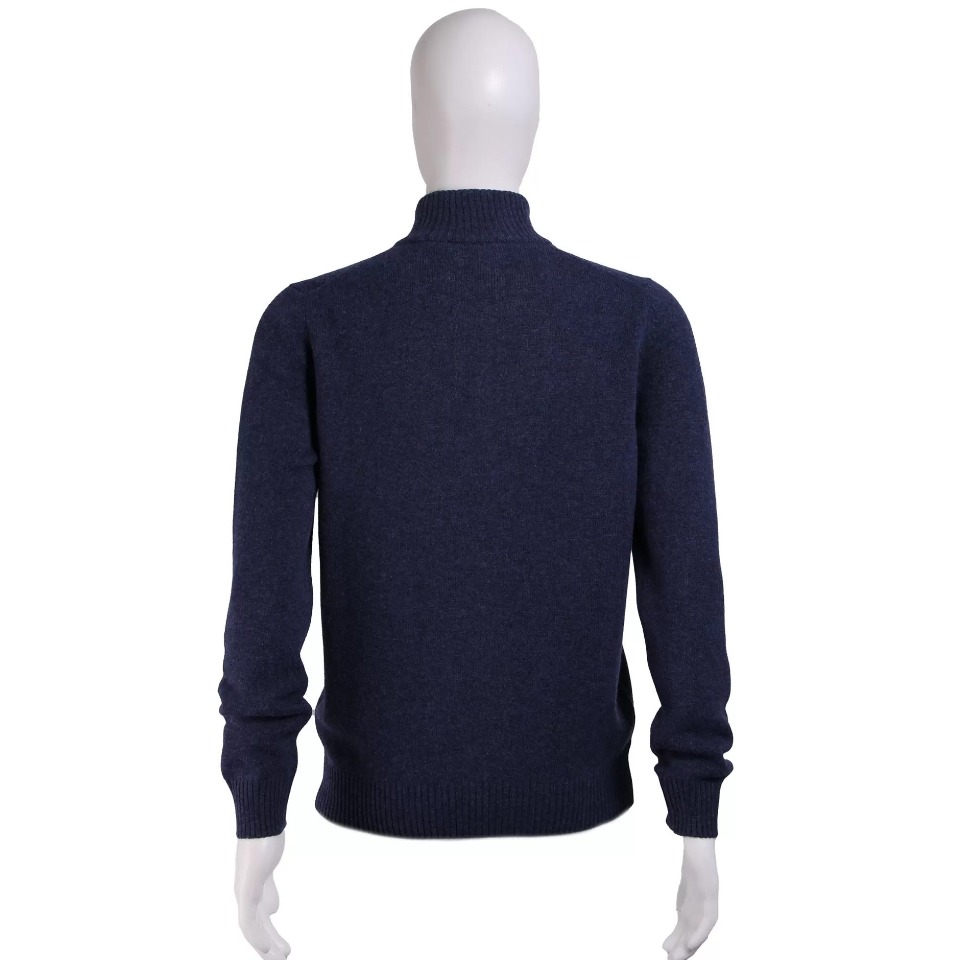 Best Sale Henry Bucks GRAN SASSO Cashmere/Wool Mock Neck 1/4 Zip Knit DENIM BLUE