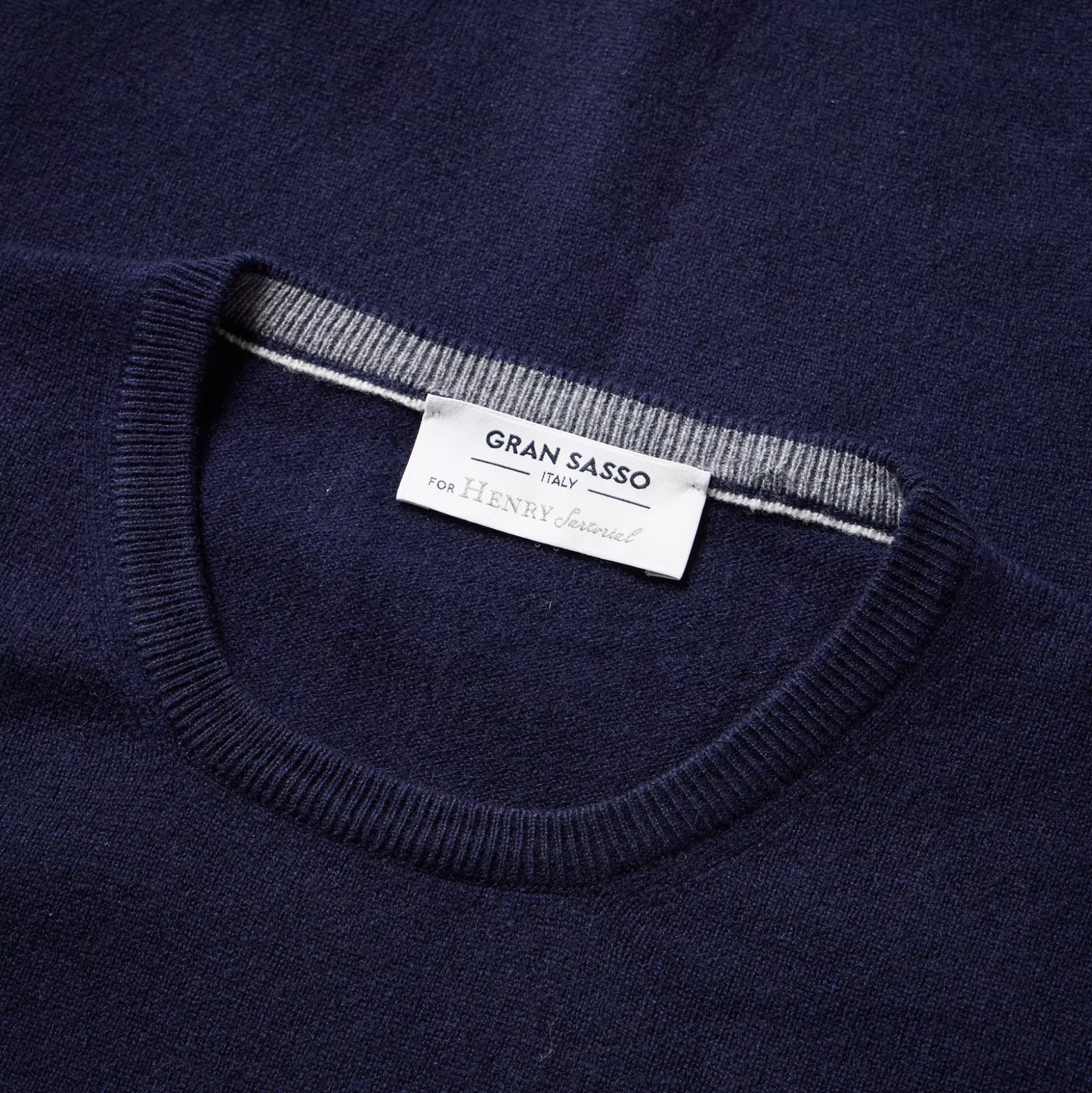 Cheap Henry Bucks GRAN SASSO X HENRY SARTORIAL Crew Neck Knit NAVY
