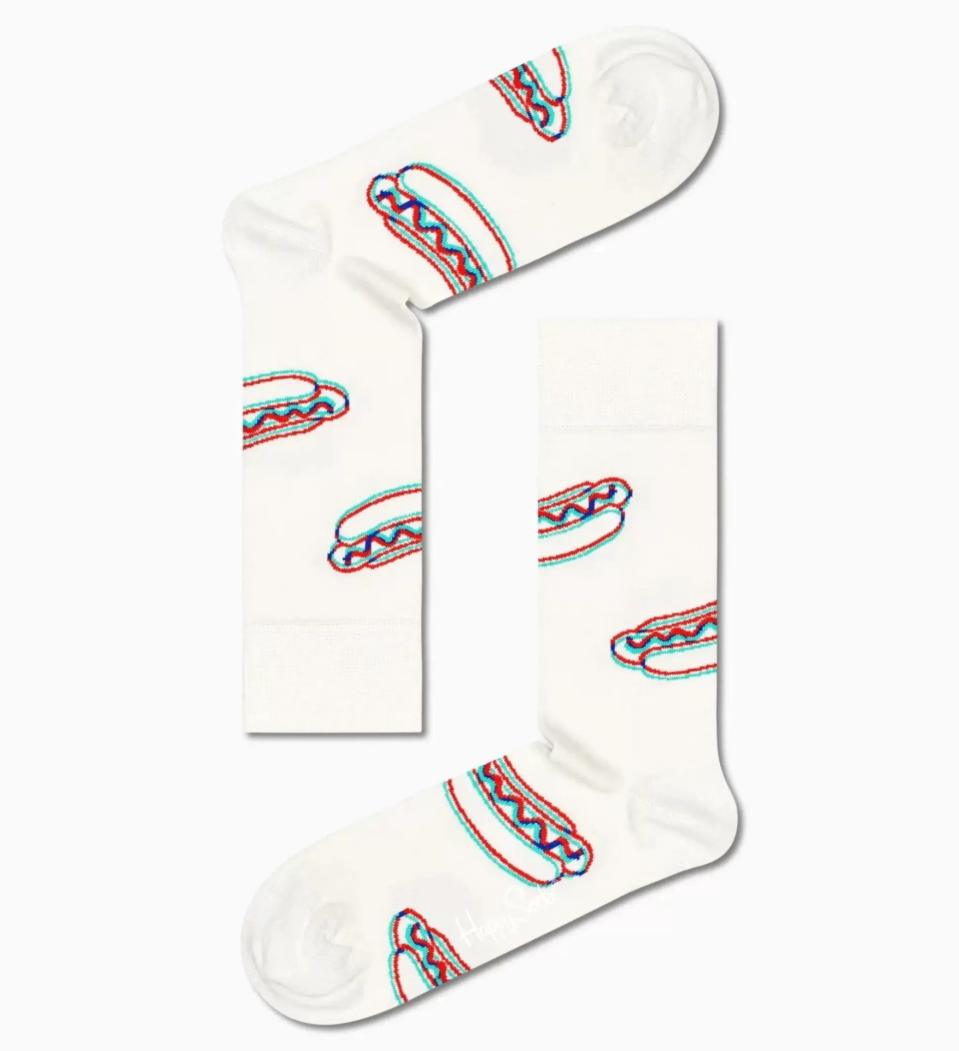 Discount Henry Bucks HAPPY SOCKS Hot Dog Socks WHITE