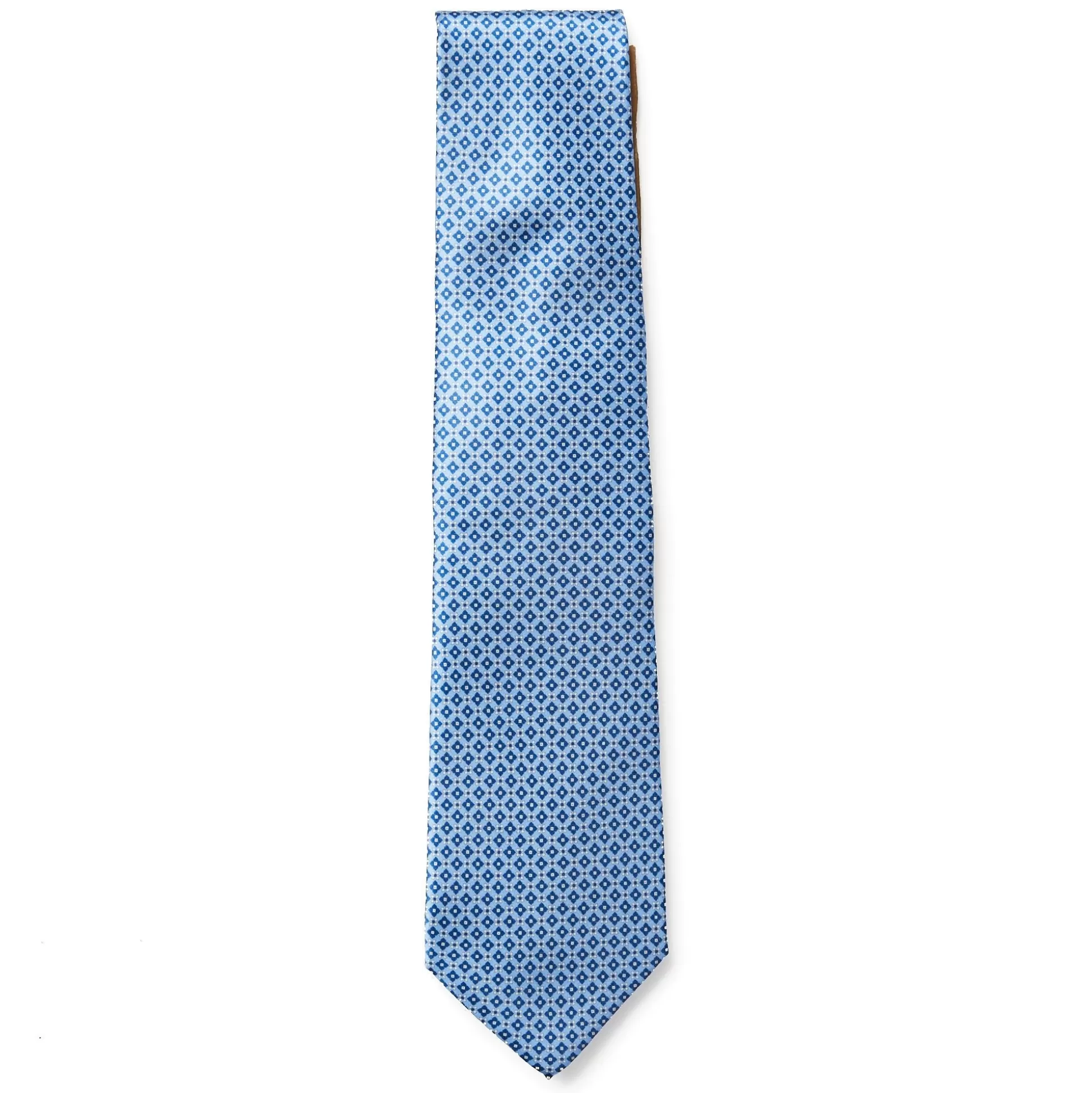 Fashion Henry Bucks HENRY SARTORIAL 3 Fold Raso Stampato Tie SKY/BLUE