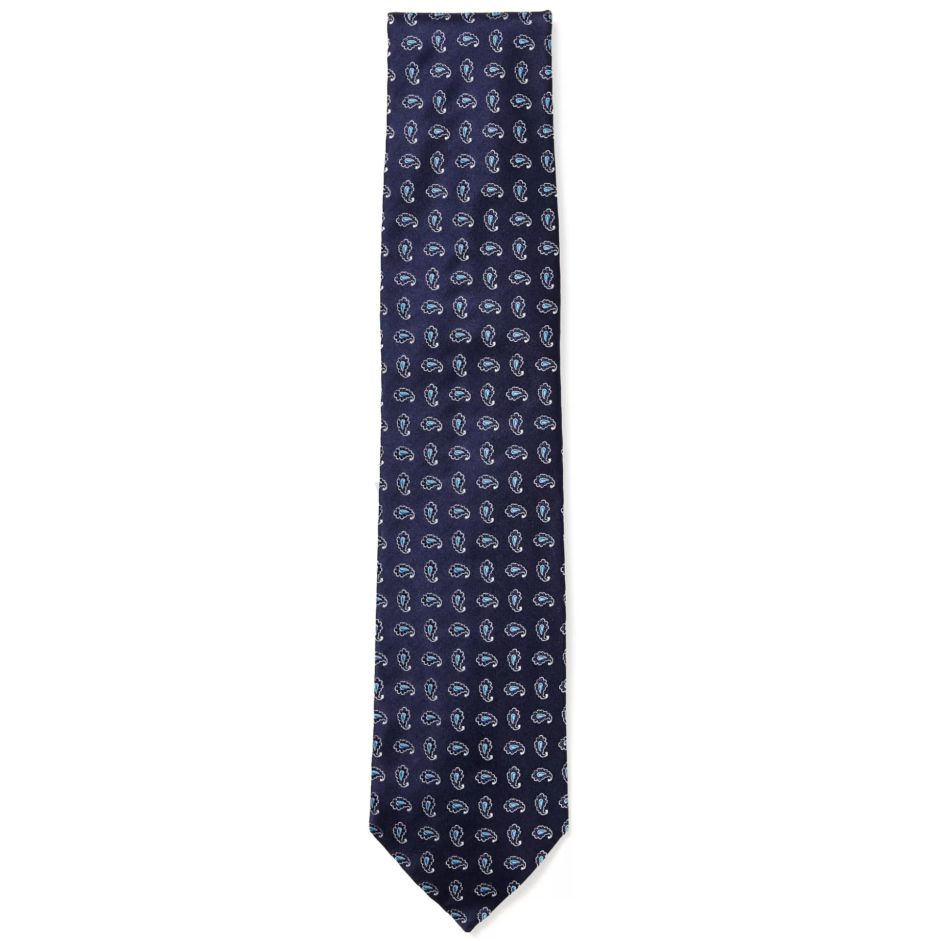 Best Sale Henry Bucks HENRY SARTORIAL 3 Fold Silk Jacquard Tie NAVY/BLUE