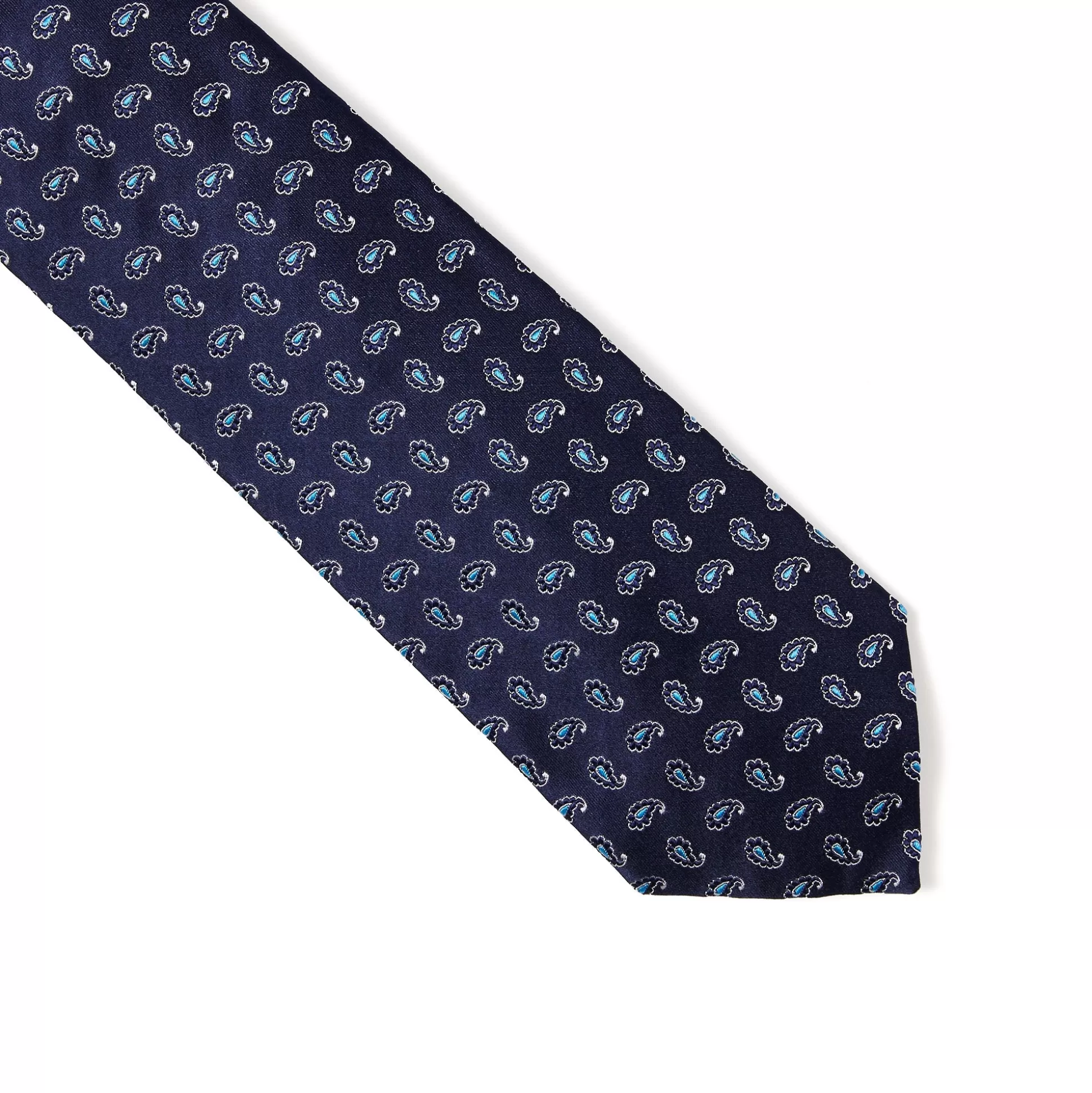 Best Sale Henry Bucks HENRY SARTORIAL 3 Fold Silk Jacquard Tie NAVY/BLUE