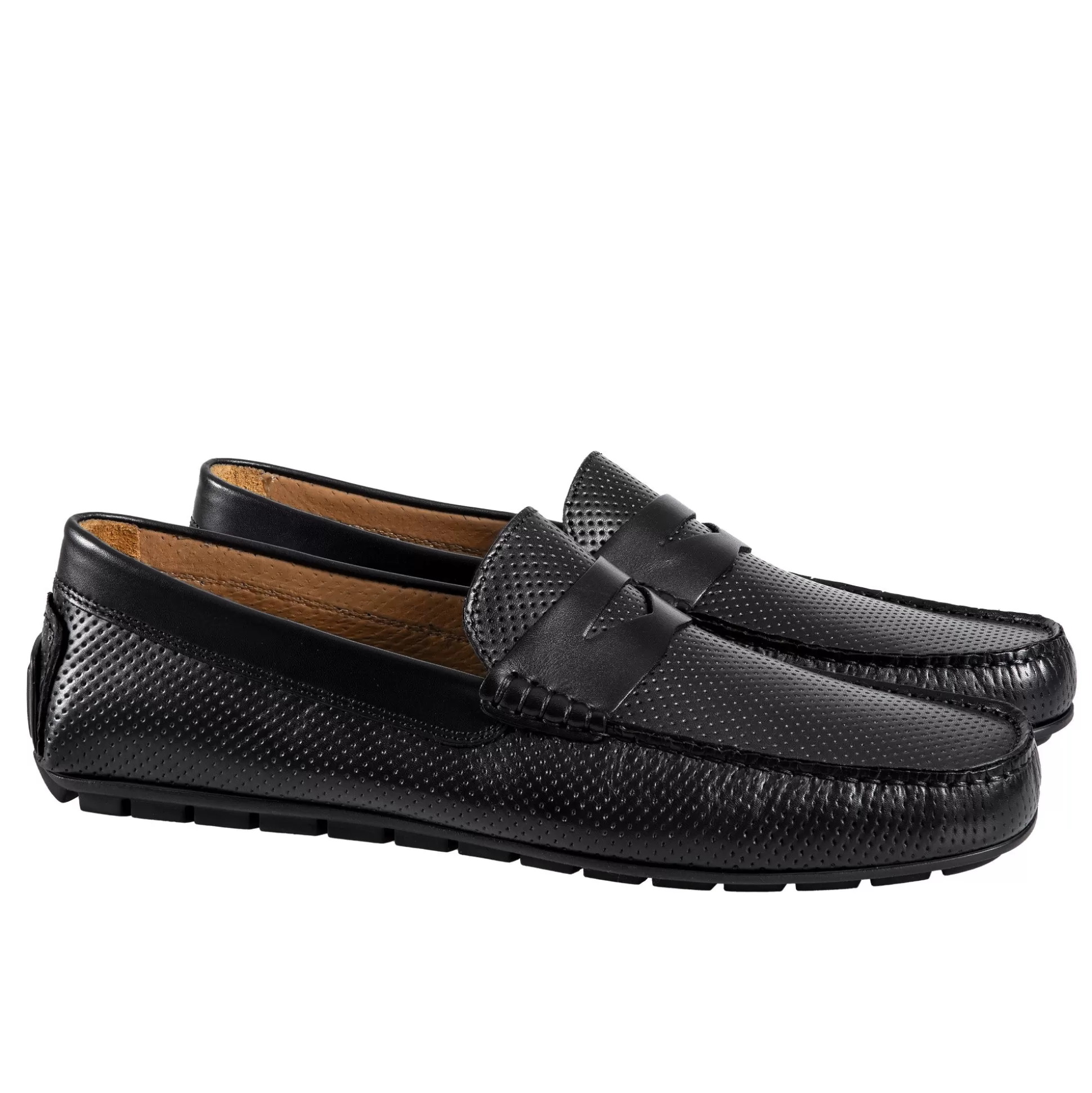 Sale Henry Bucks HENRY SARTORIAL Calf Driving Shoes With Leather Trim BLACK
