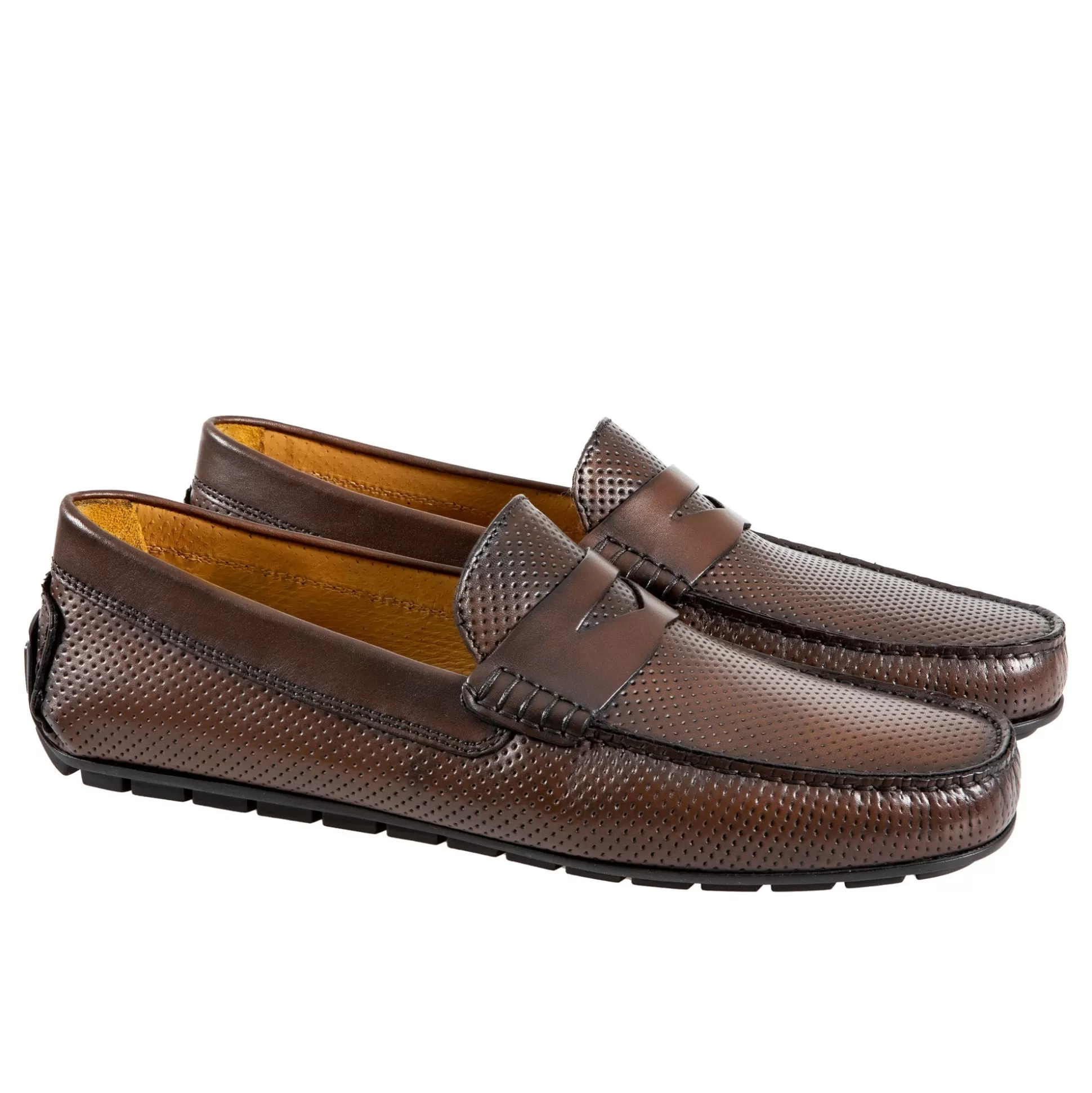 Hot Henry Bucks HENRY SARTORIAL Calf Driving Shoes With Leather Trim BROWN
