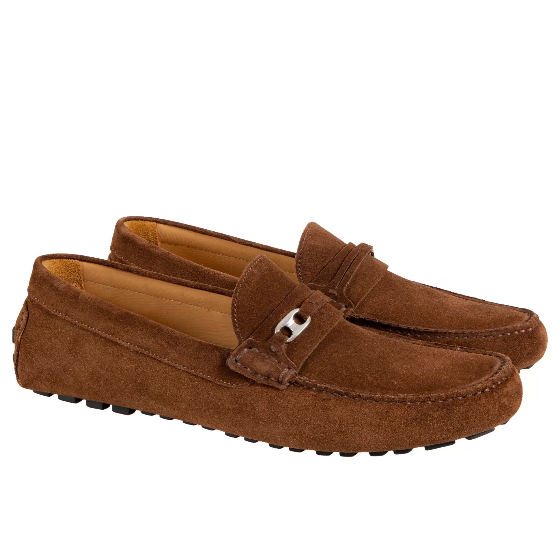 Online Henry Bucks HENRY SARTORIAL Calf Driving Shoes With Metal Trim BROWN