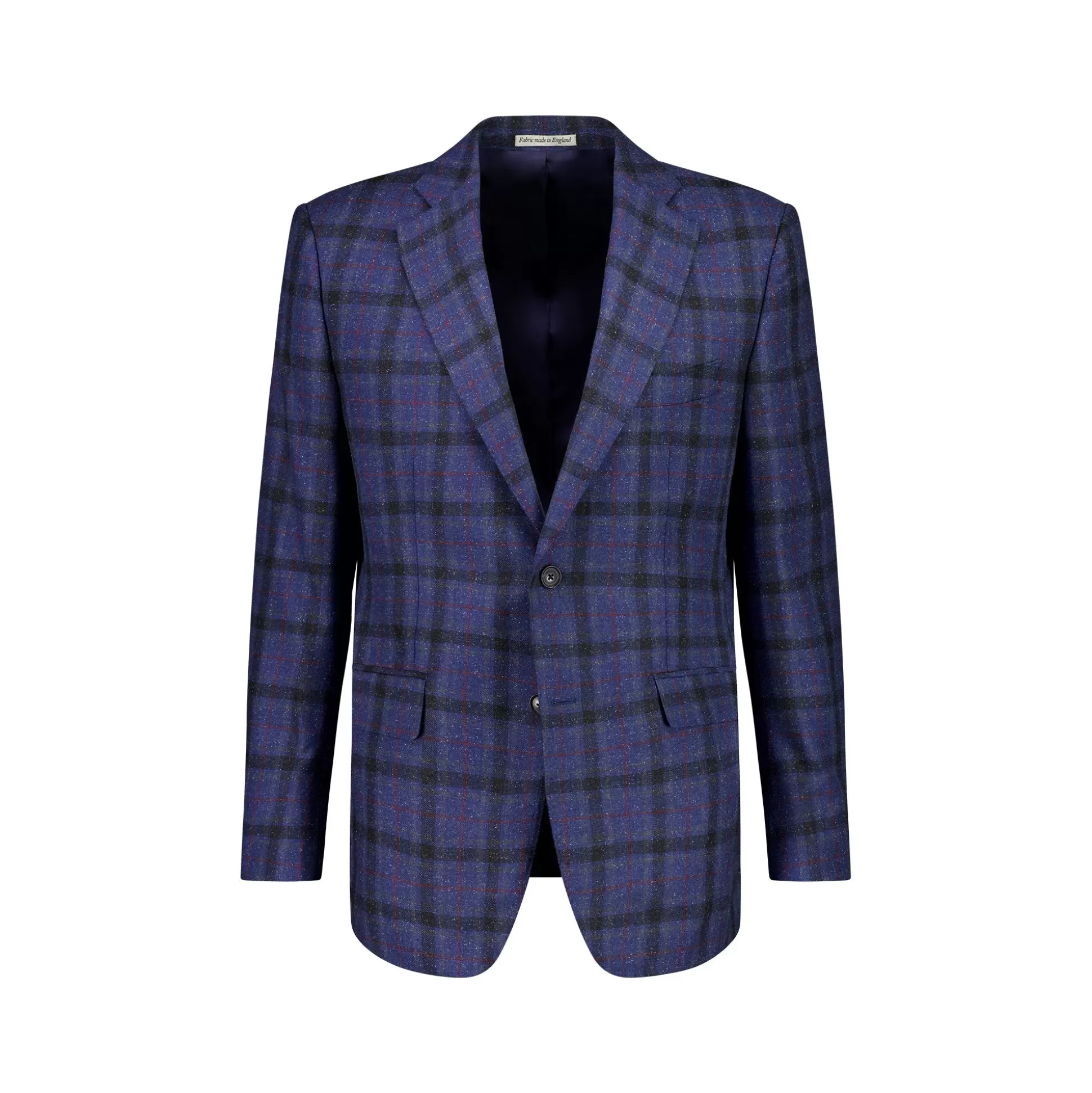 New Henry Bucks HENRY SARTORIAL DORMEUIL Wool/Silk Check Jacket BURGUNDY/NAVY REG
