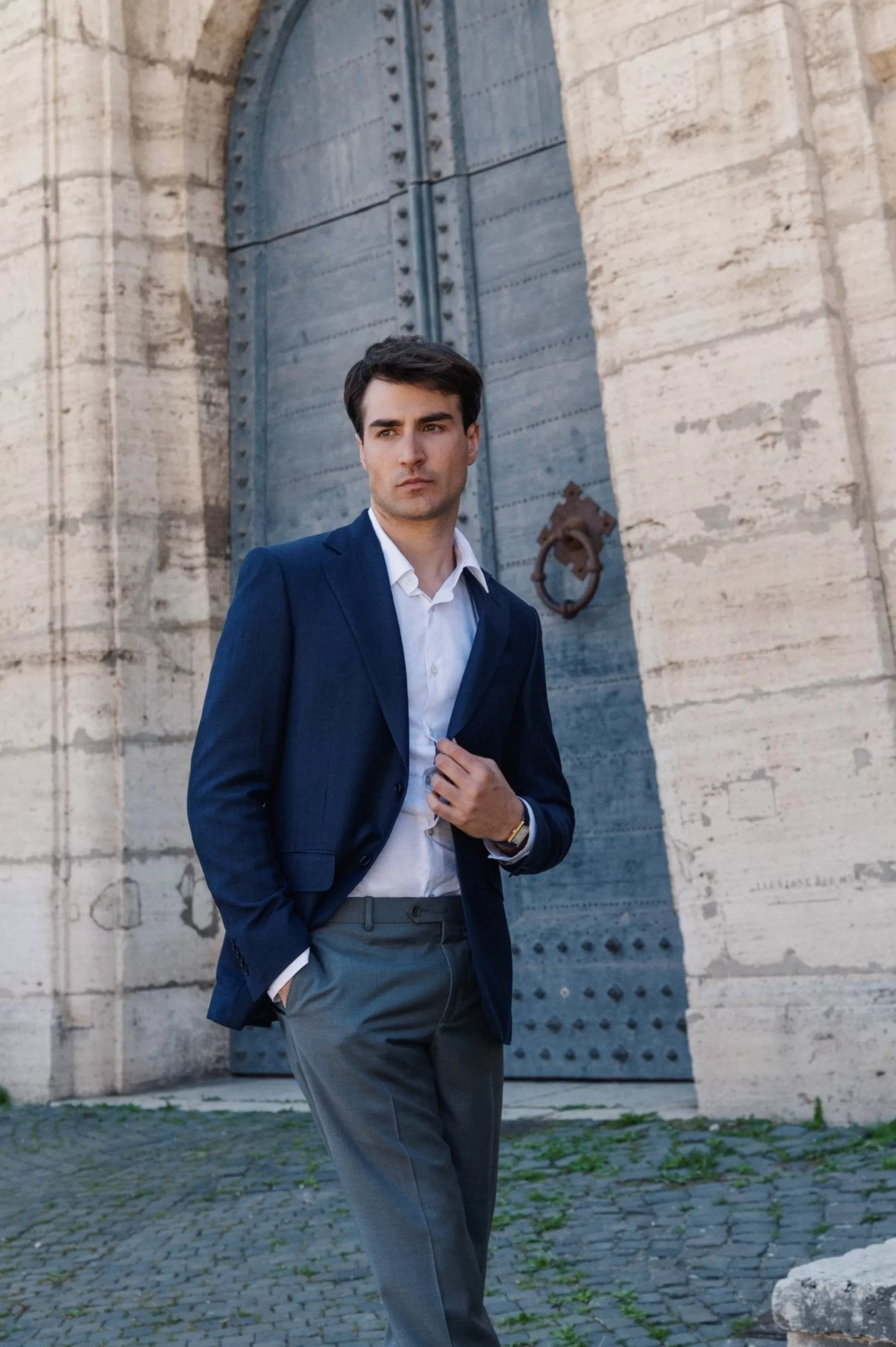 Flash Sale Henry Bucks HENRY SARTORIAL HERITAGE Zegna Cross-Ply™ Herringbone Blazer NAVY REG