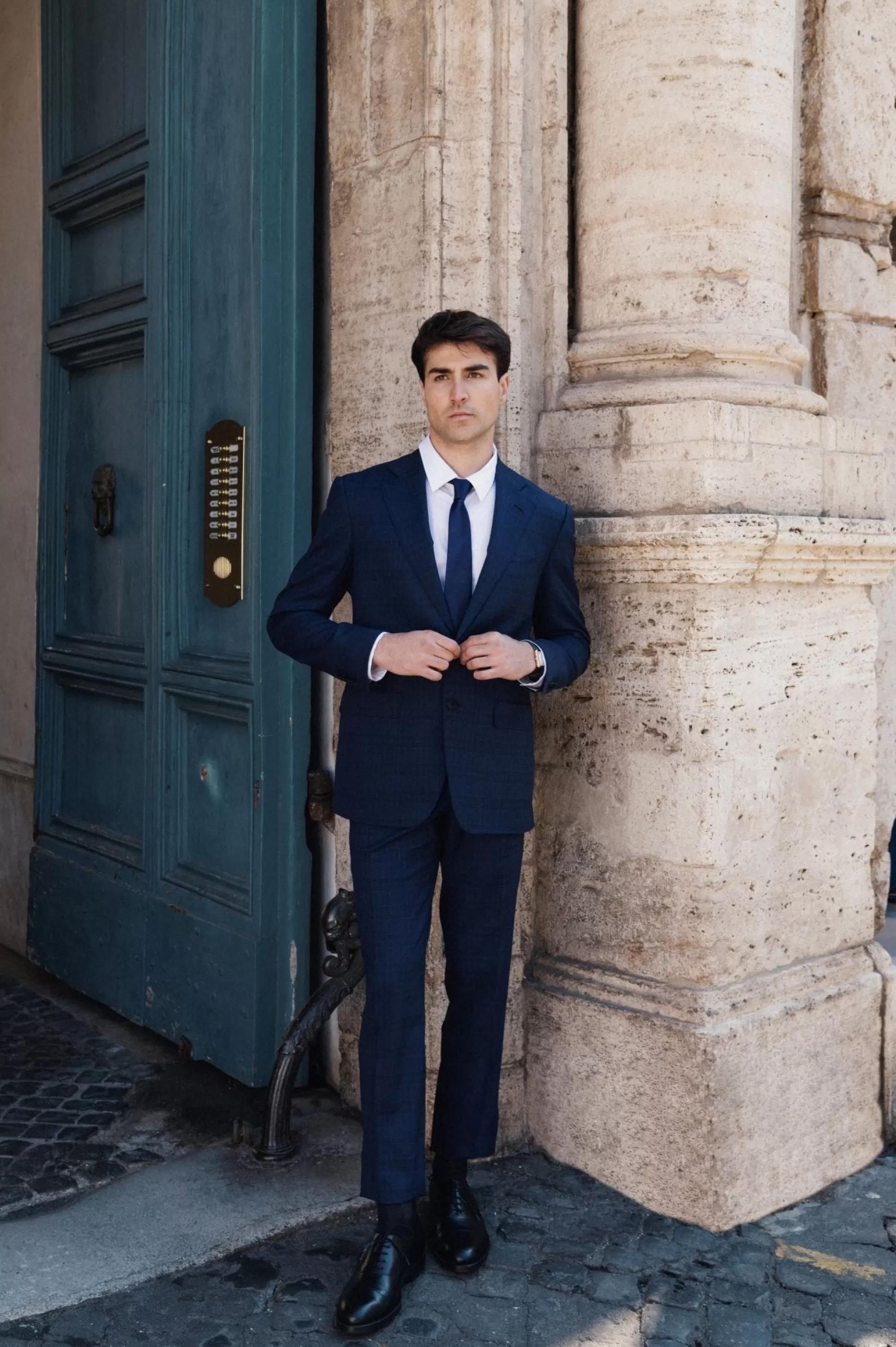 Hot Henry Bucks HENRY SARTORIAL HERITAGE Zegna High Performance™ Check Suit NAVY/BLACK REG
