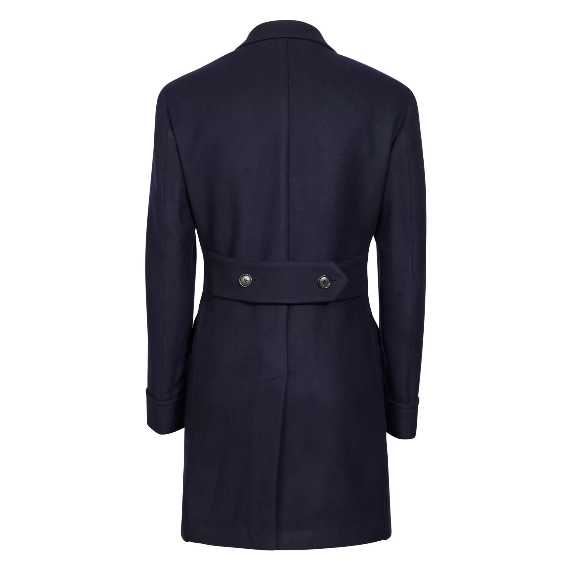 Clearance Henry Bucks HENRY SARTORIAL Loro Piana Single Breasted Cashmere Overcoat NAVY