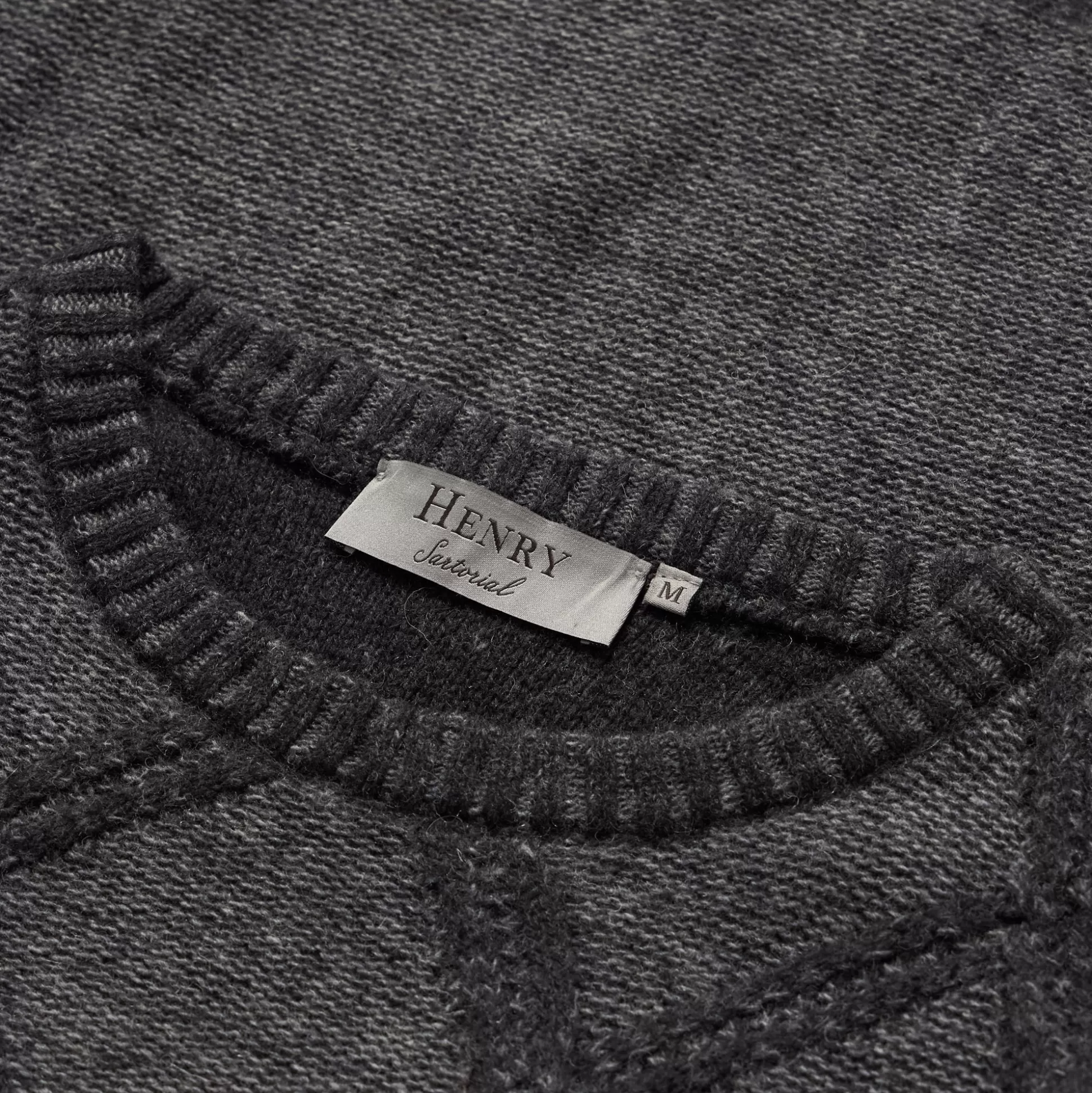 Outlet Henry Bucks HENRY SARTORIAL Plaid Crew Neck 70% Wool 7GG GREY