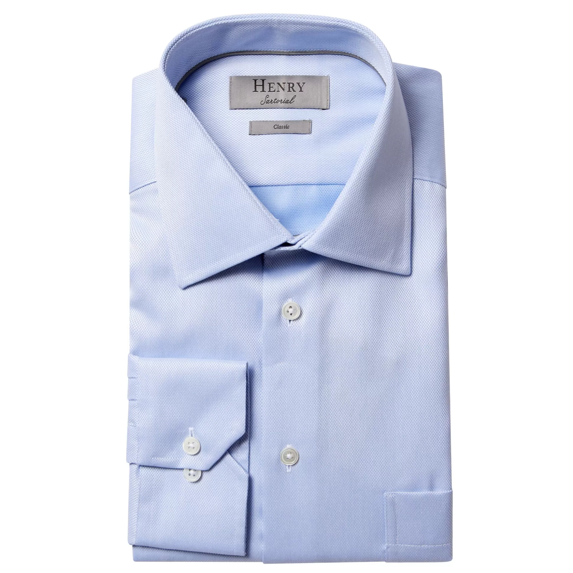 Flash Sale Henry Bucks HENRY SARTORIAL Plain Oxford Business Shirt Single Cuff Classic Fit POWDER BLUE POWDER BLUE SC-CLASSIC FIT