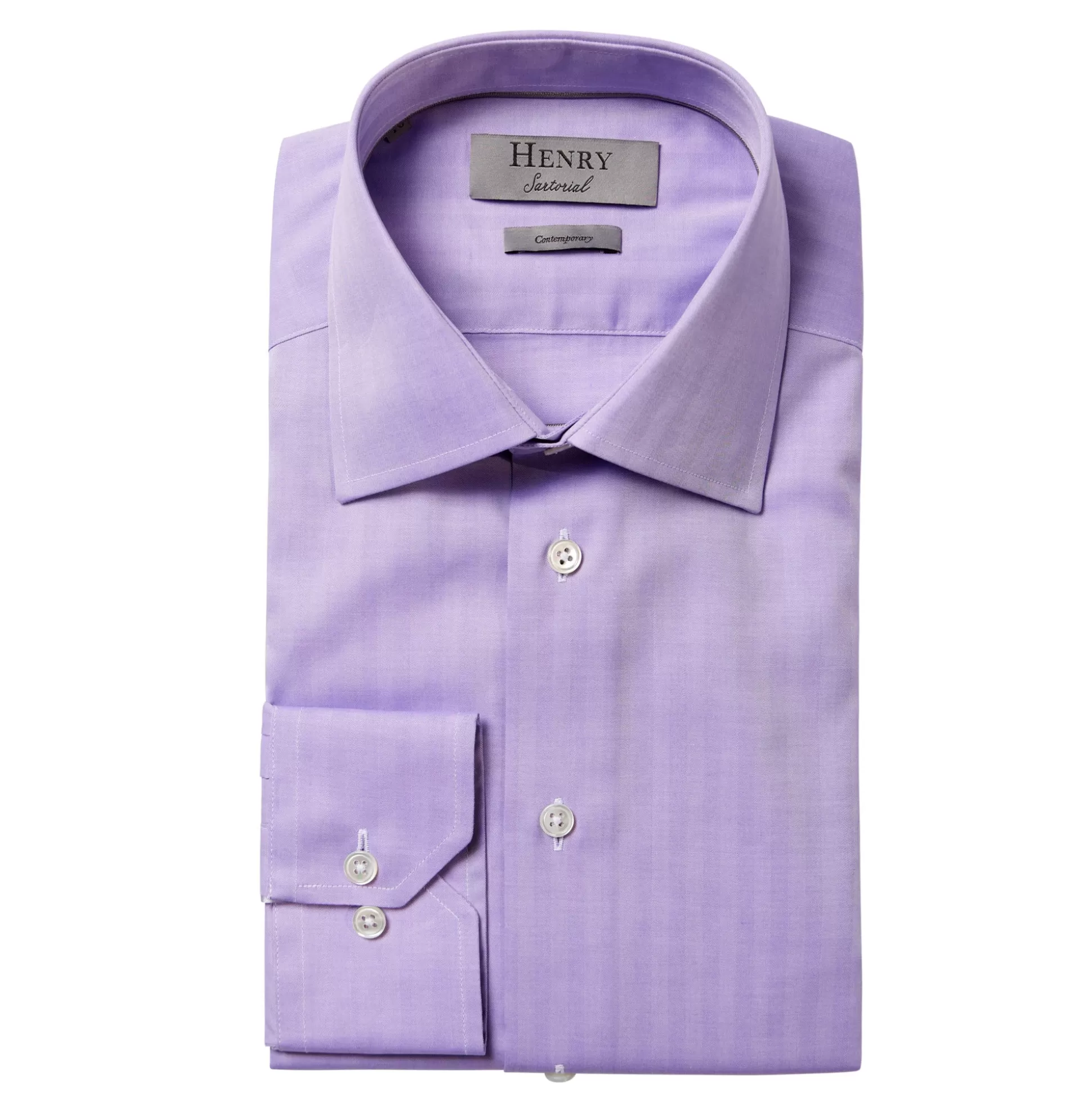 Cheap Henry Bucks HENRY SARTORIAL Plain Twill Business Shirt Single Cuff Contemporary Fit PURPLE PURPLE SC-CONTEMPORARY FIT