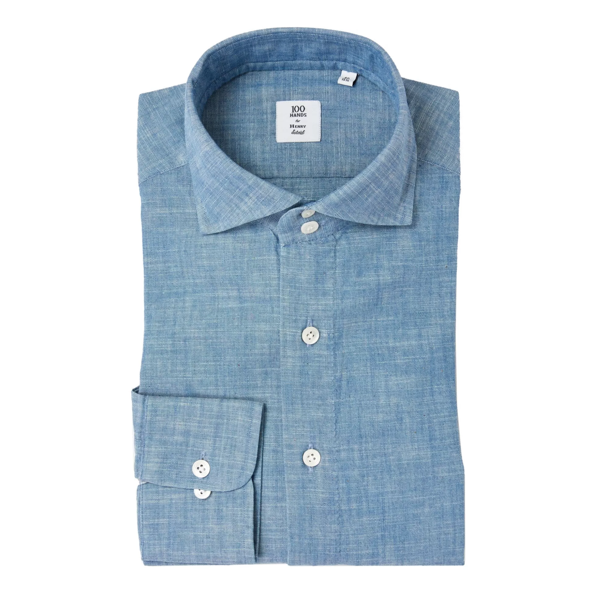 Outlet Henry Bucks HENRY SARTORIAL X 100 HANDS Chambray Shirt LIGHT DENIM
