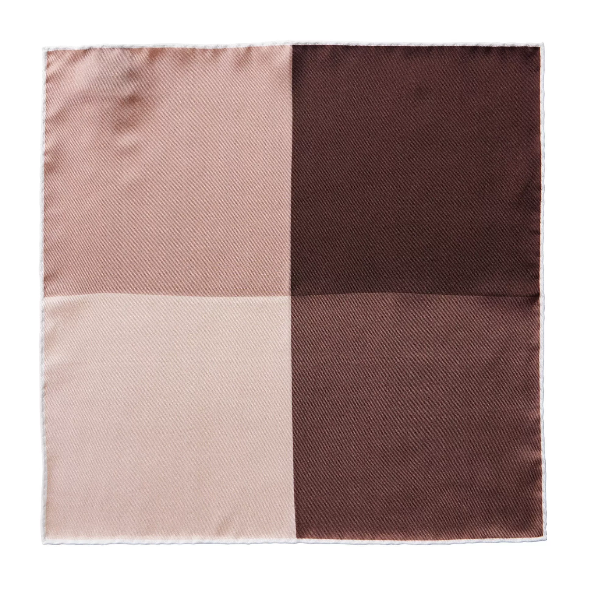New Henry Bucks HENRY SARTORIAL X CANTINI Colour Block Pocket Square BROWN MULTI
