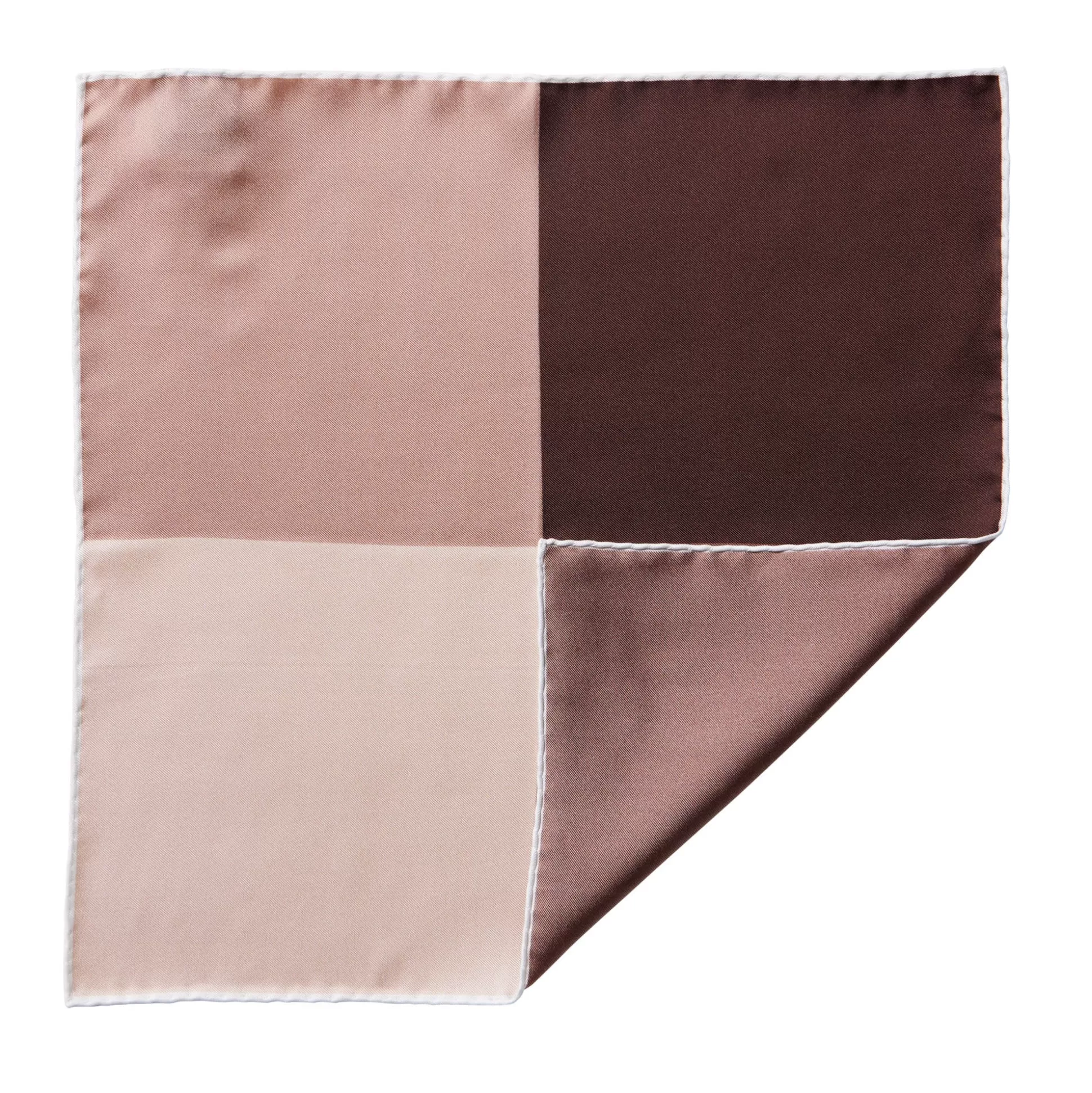 New Henry Bucks HENRY SARTORIAL X CANTINI Colour Block Pocket Square BROWN MULTI