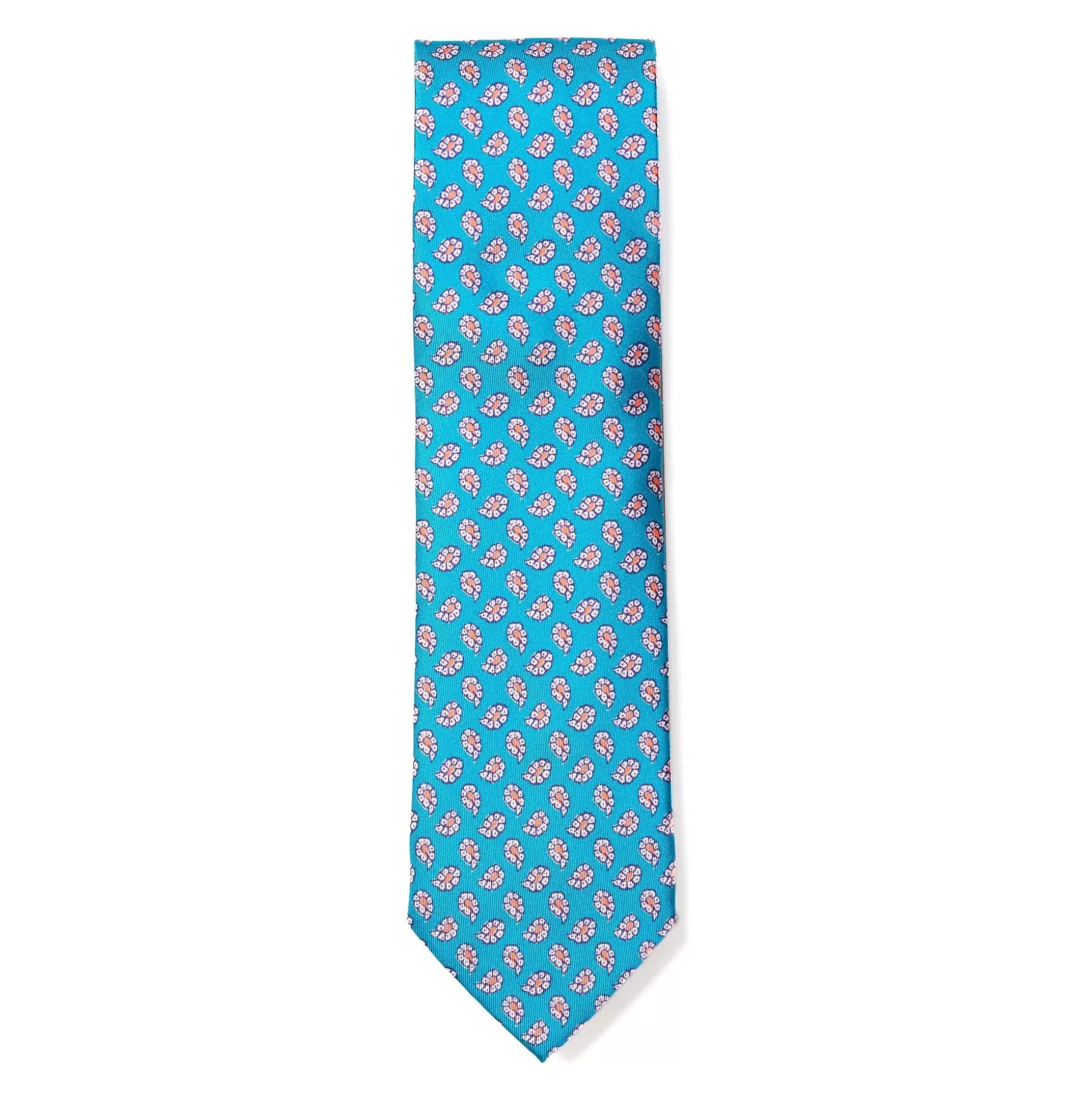 Fashion Henry Bucks HENRY SARTORIAL X CANTINI Paisley Silk Tie AQUA