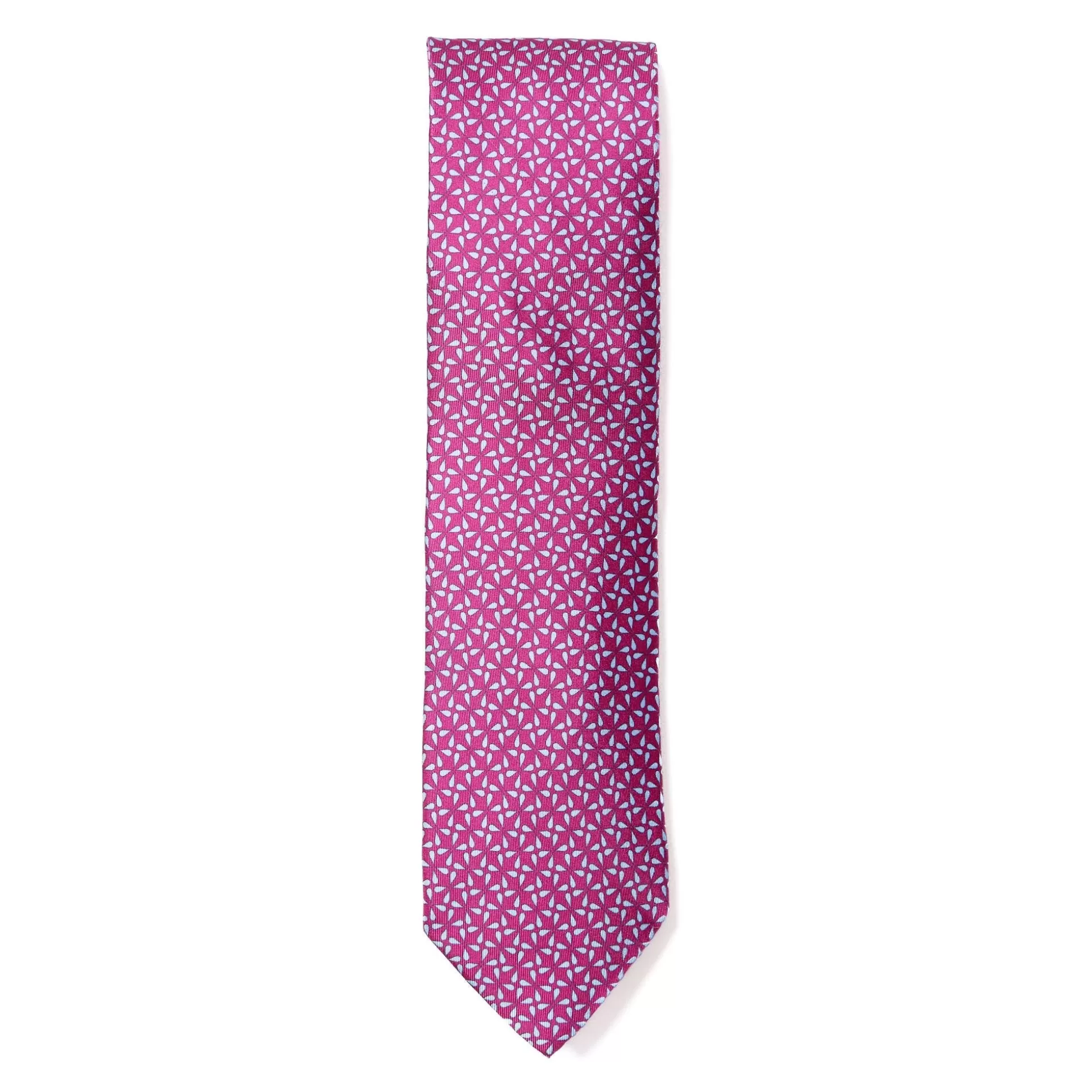 Fashion Henry Bucks HENRY SARTORIAL X CANTINI Printed Silk Tie PINK/SKY