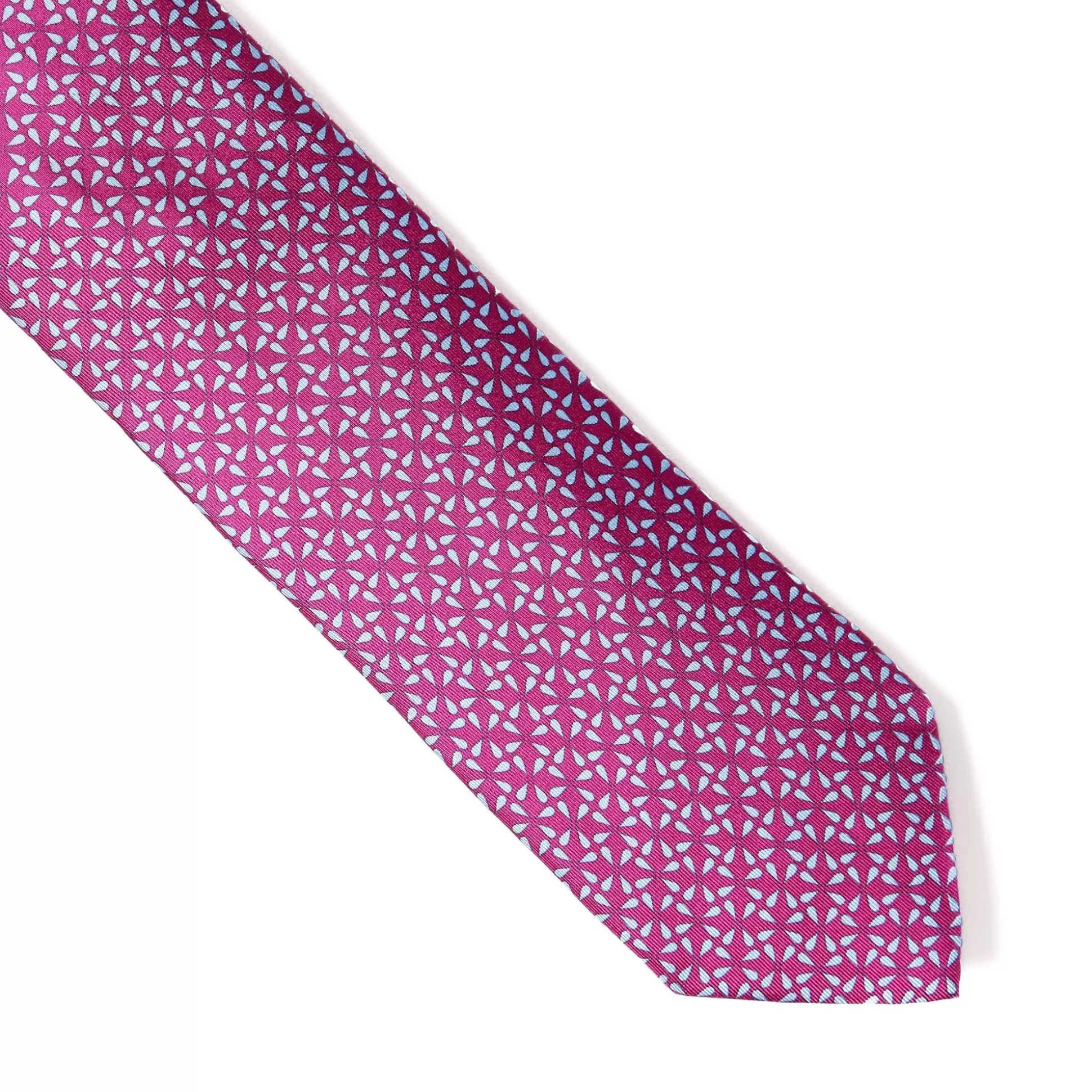 Fashion Henry Bucks HENRY SARTORIAL X CANTINI Printed Silk Tie PINK/SKY