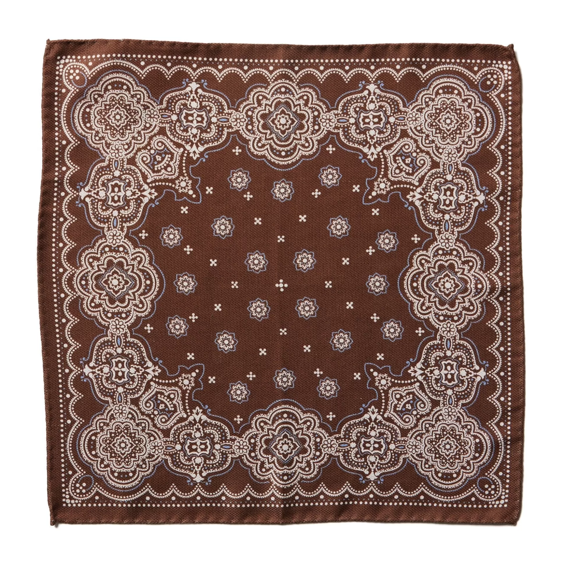 Fashion Henry Bucks HENRY SARTORIAL X CANTINI Silk Pocket Square BROWN
