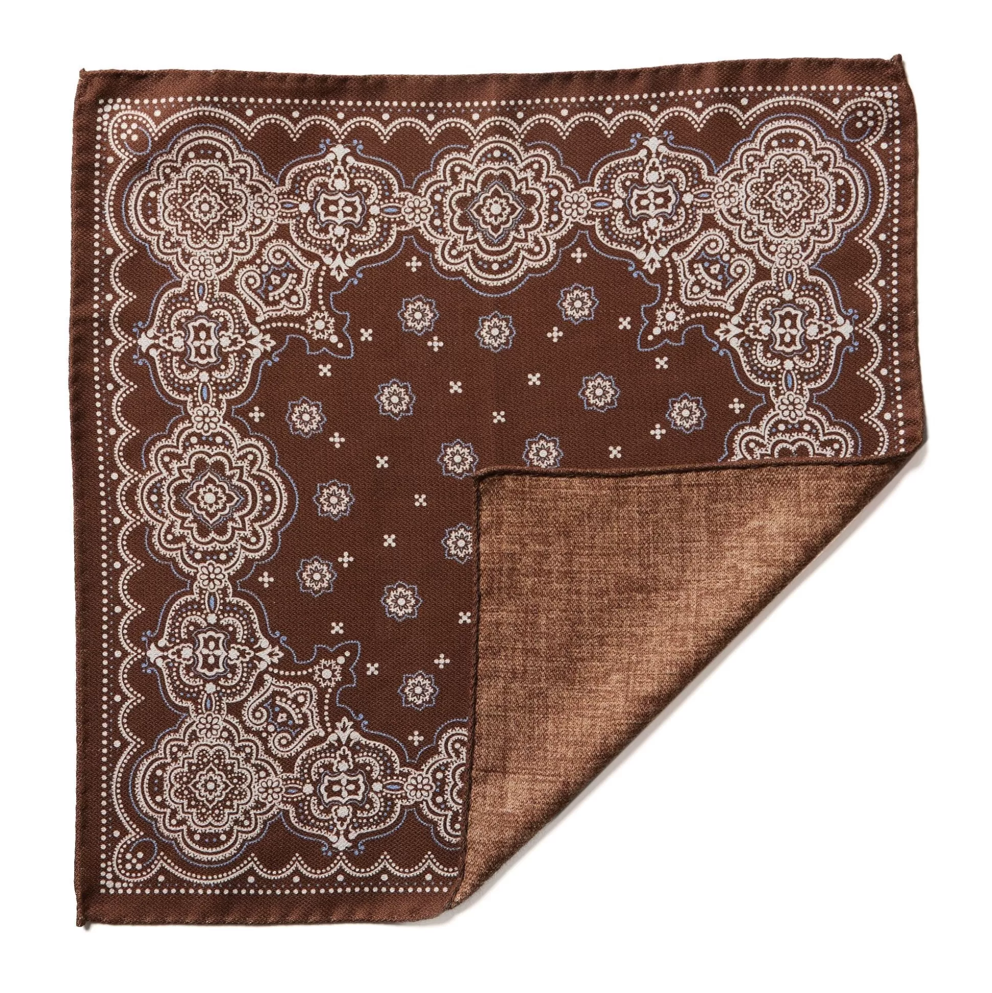 Fashion Henry Bucks HENRY SARTORIAL X CANTINI Silk Pocket Square BROWN