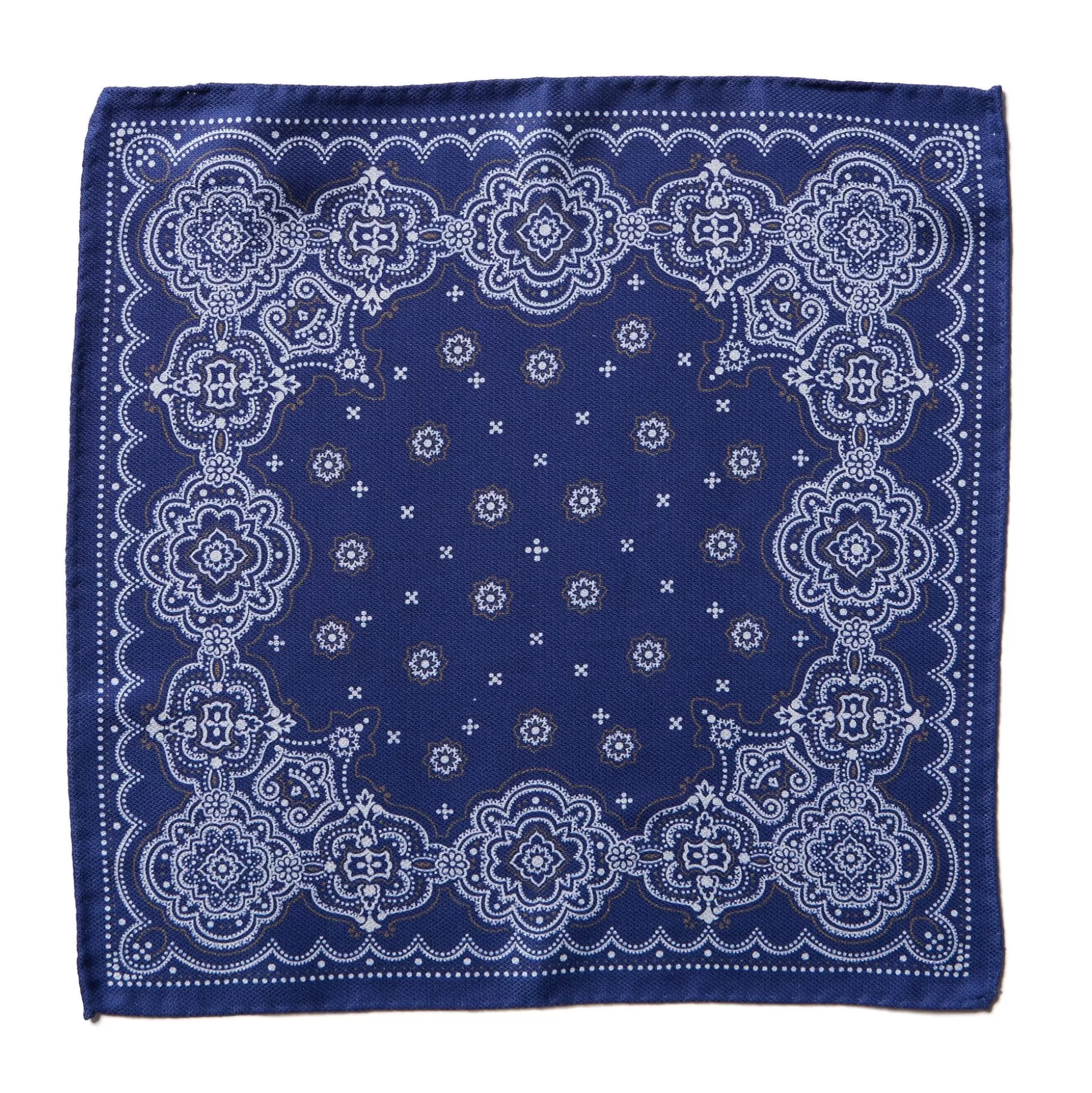 Clearance Henry Bucks HENRY SARTORIAL X CANTINI Silk Pocket Square NAVY