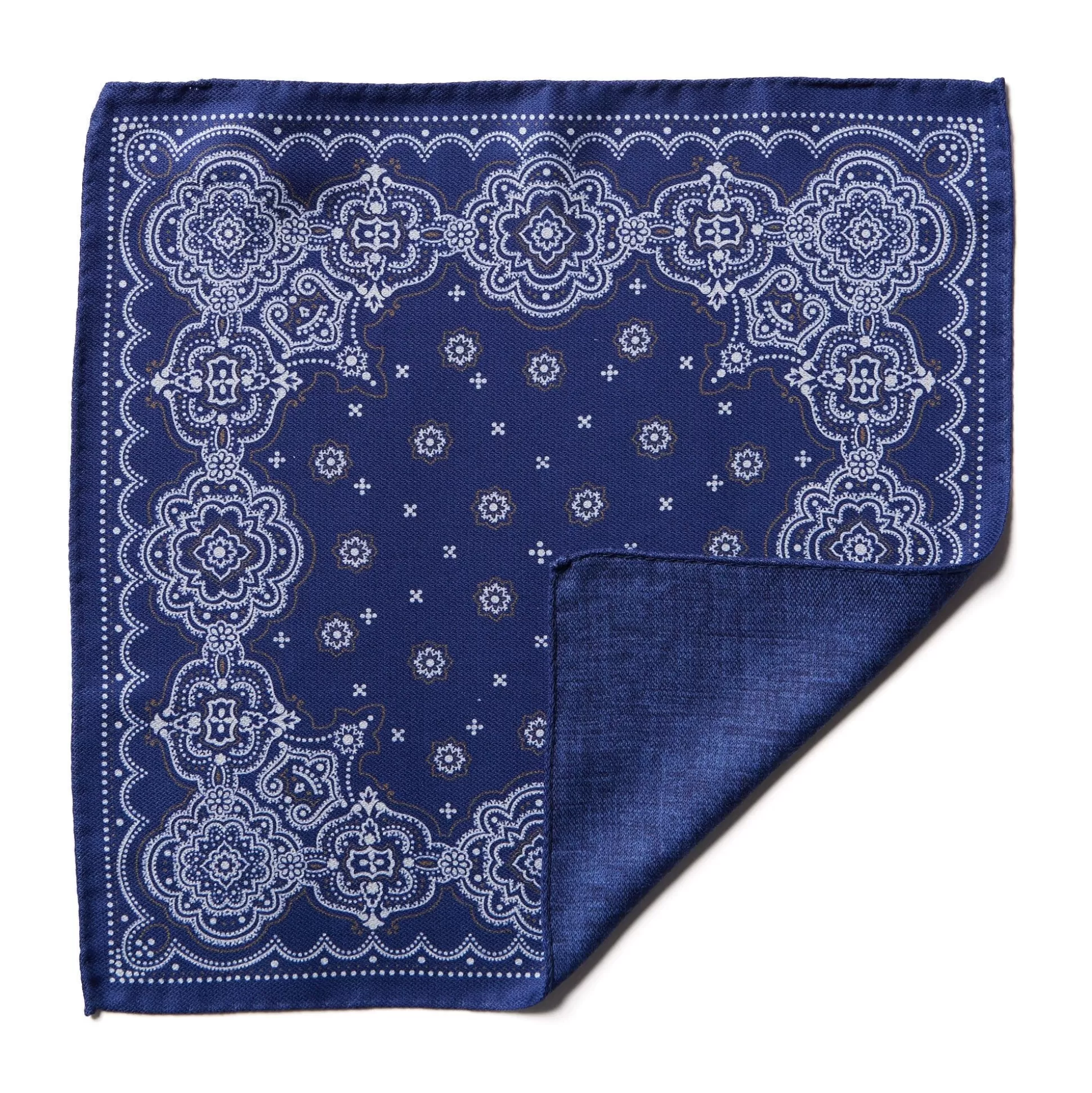 Clearance Henry Bucks HENRY SARTORIAL X CANTINI Silk Pocket Square NAVY