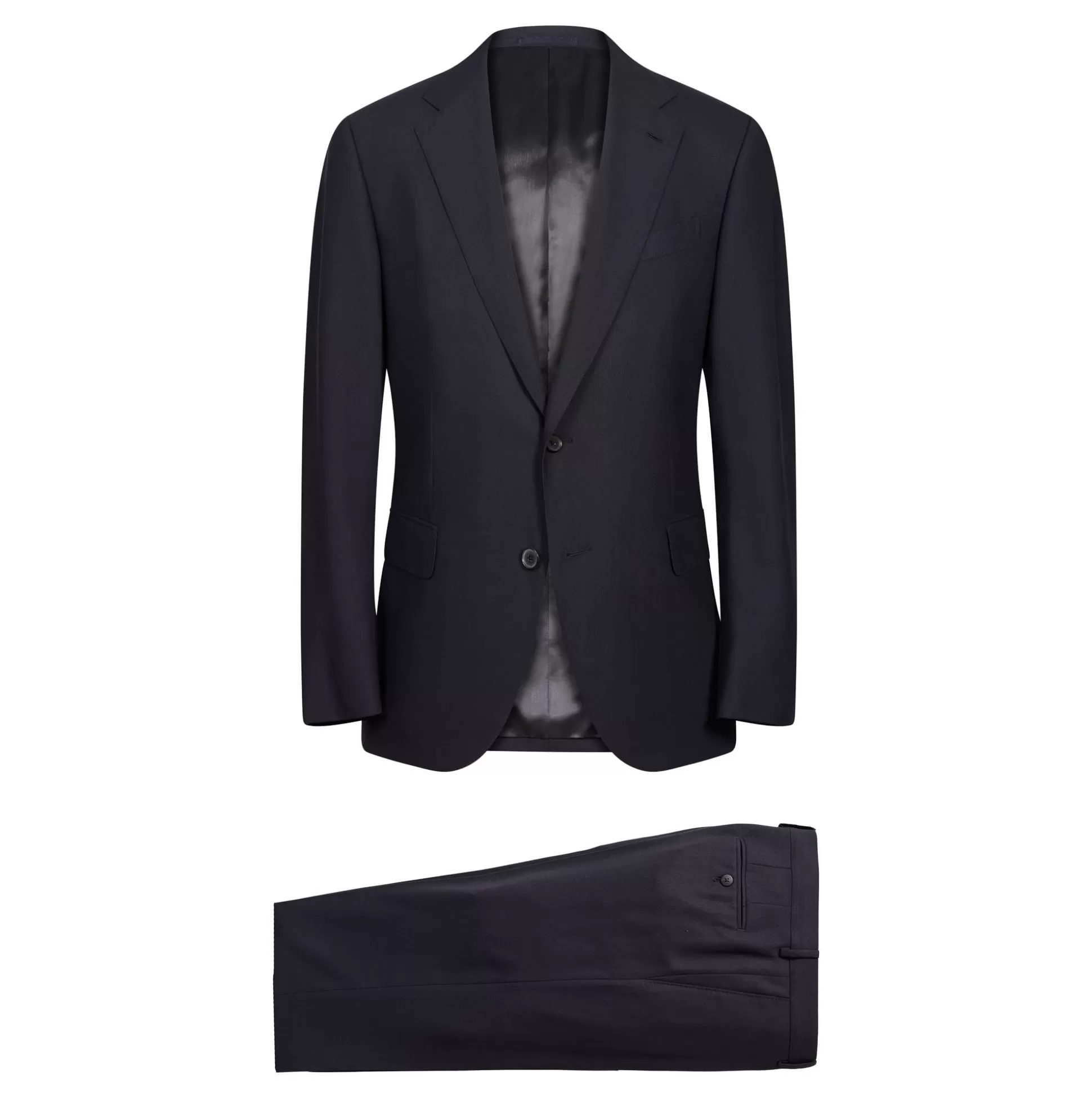 Cheap Henry Bucks HENRY SARTORIAL X CARUSO Norma 2 Button Single Breasted Wool Suit DARK CHARCOAL