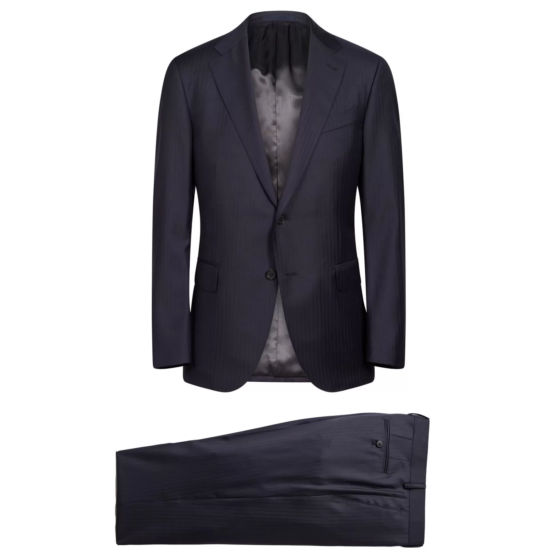 Cheap Henry Bucks HENRY SARTORIAL X CARUSO Norma Single Breasted Wool Suit NAVY