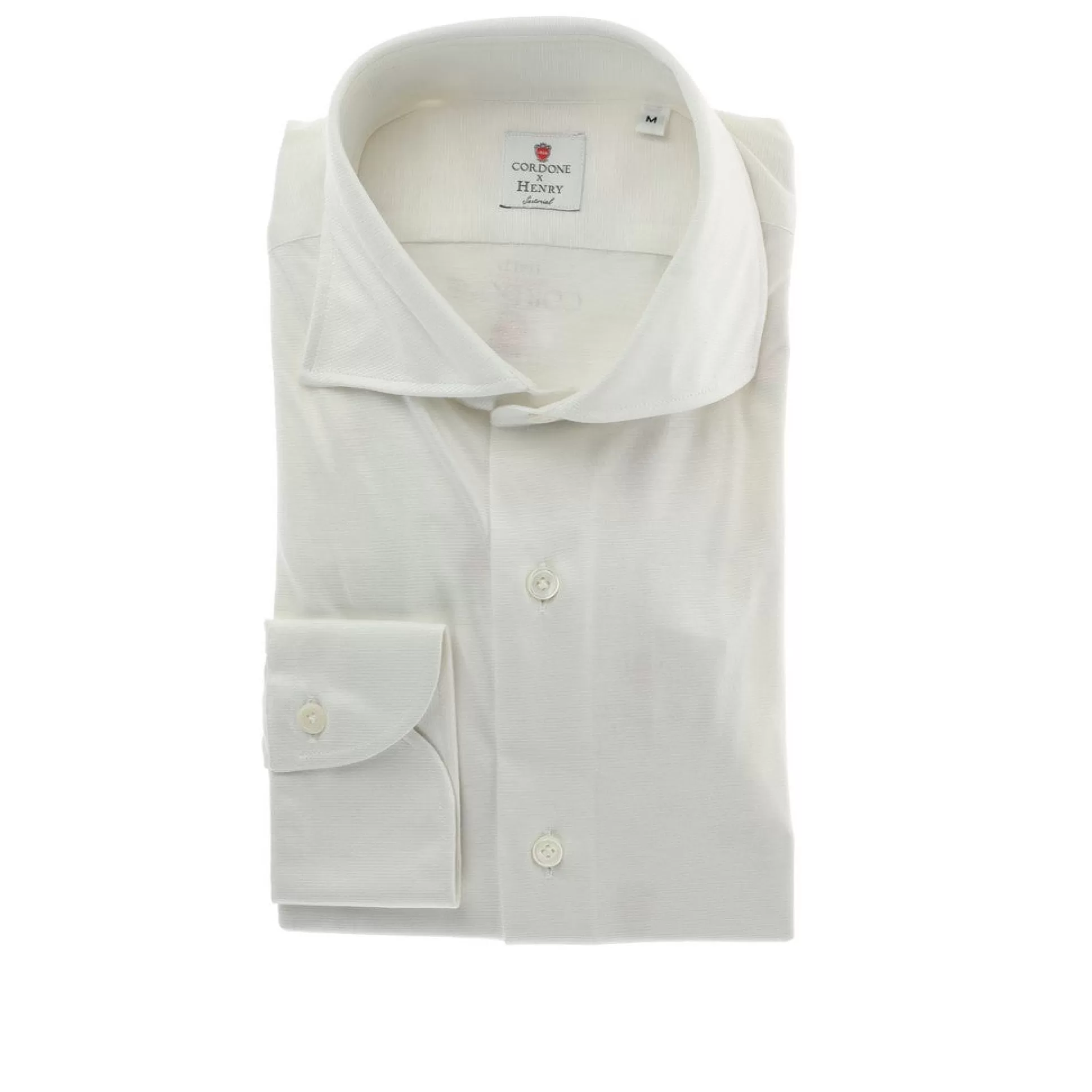 Cheap Henry Bucks HENRY SARTORIAL X CORDONE Cotton/Silk Jersey Shirt WHITE