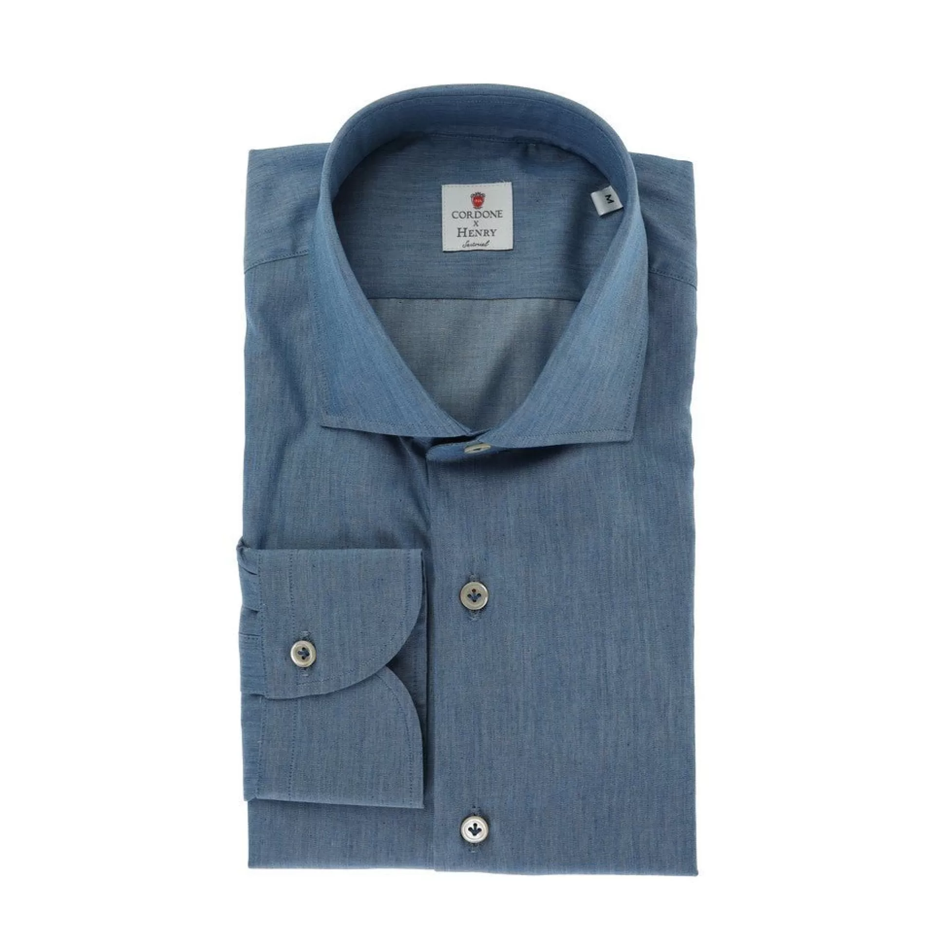 Cheap Henry Bucks HENRY SARTORIAL X CORDONE Soft Denim Shirt BLUE