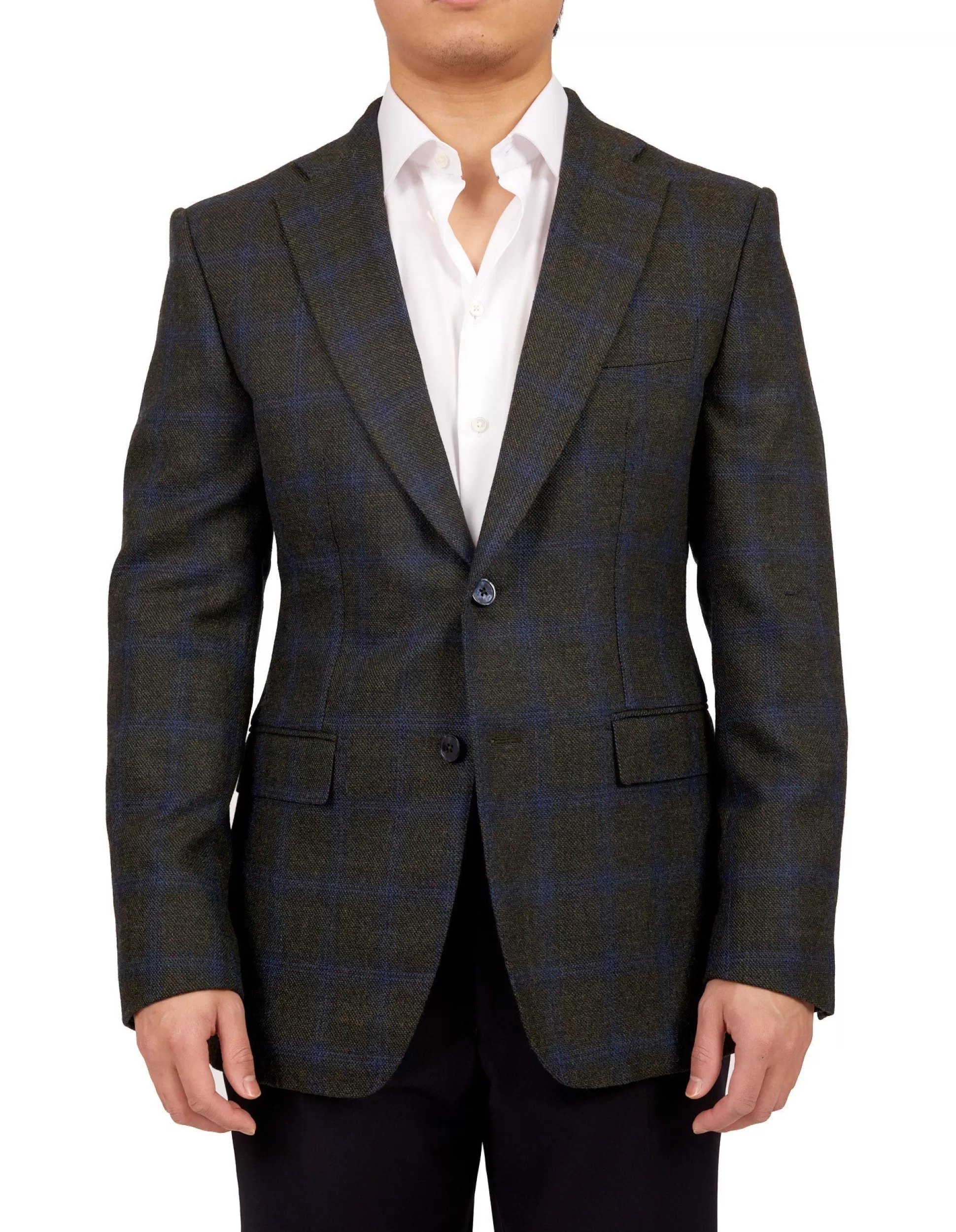 Cheap Henry Bucks HENRY SARTORIAL X DORMEUIL Full Canvas Fancy Check Jacket GREEN REG