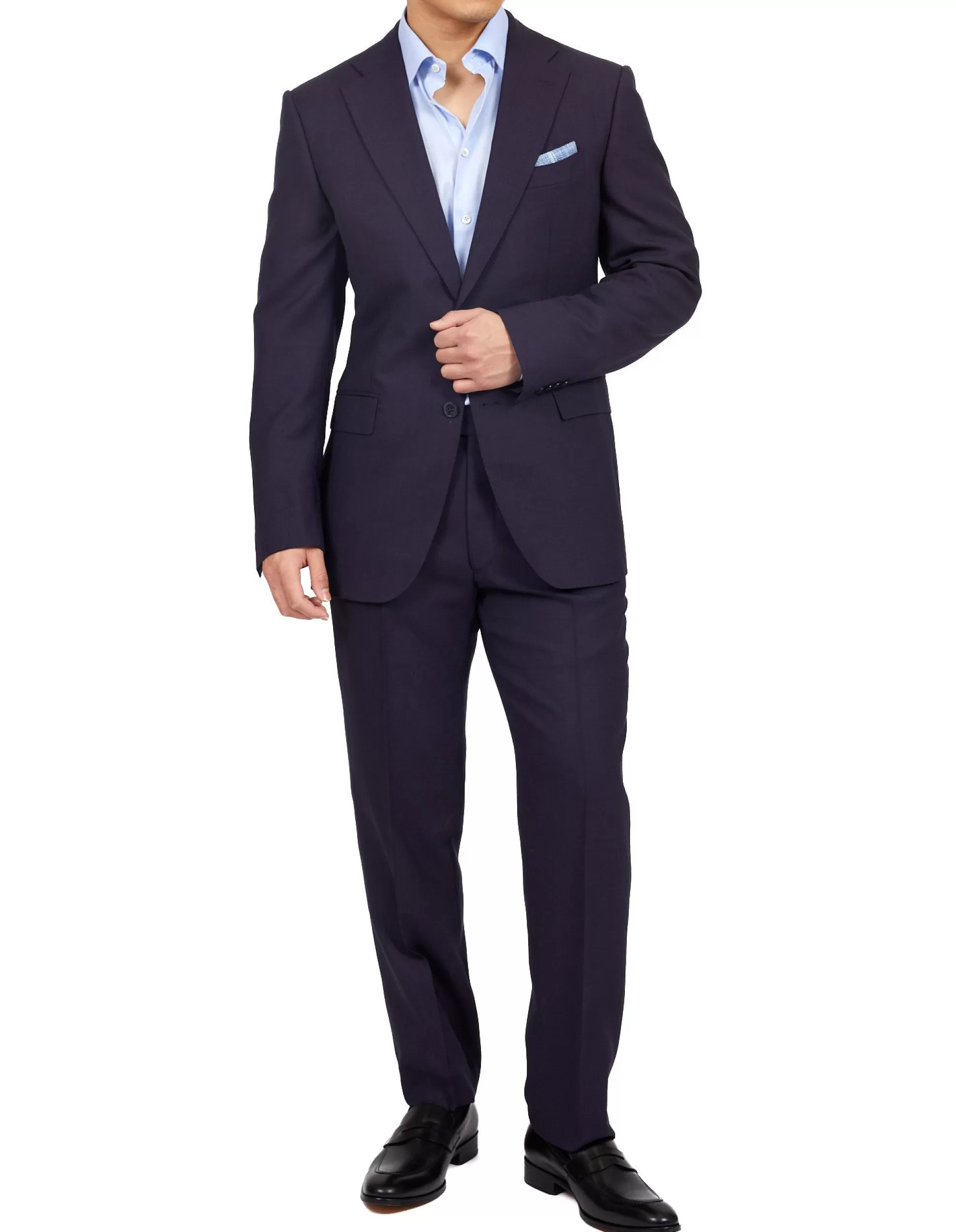 Hot Henry Bucks HENRY SARTORIAL X DORMEUIL Plain Suit NAVY REG
